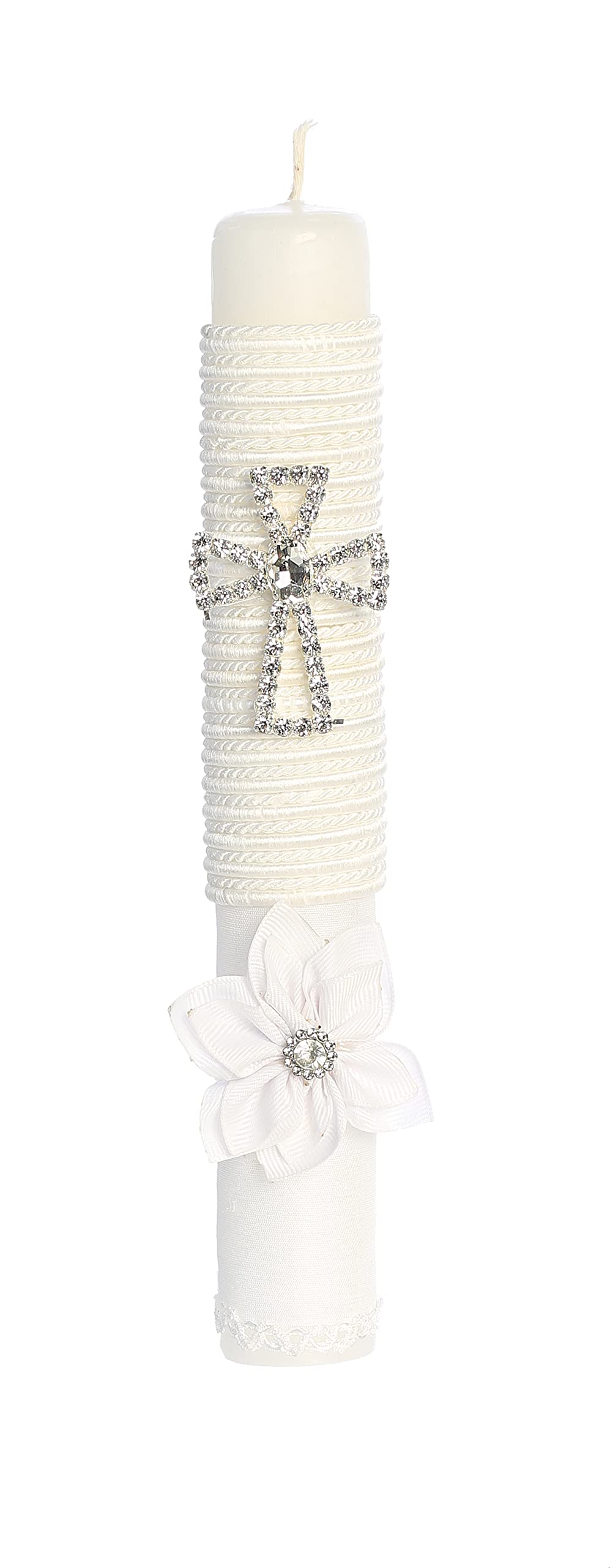 Baptism Candle Set for Boys & Girls - Catholic Baptismal Candles Kit with Bible, Decorations for Christening & First Communion Ceremonies