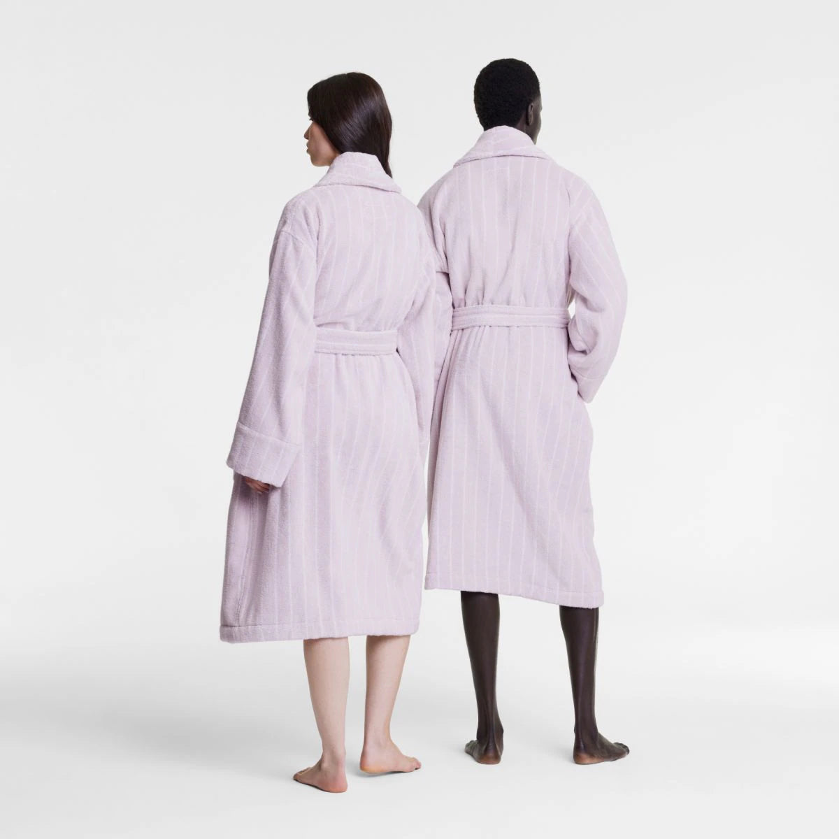 Sheridan AVEN Australian Cotton Bath Robe - Soft & Absorbent LILAC STRIPE - Perfect for Spa, Relaxation & Hotel Luxury at Home