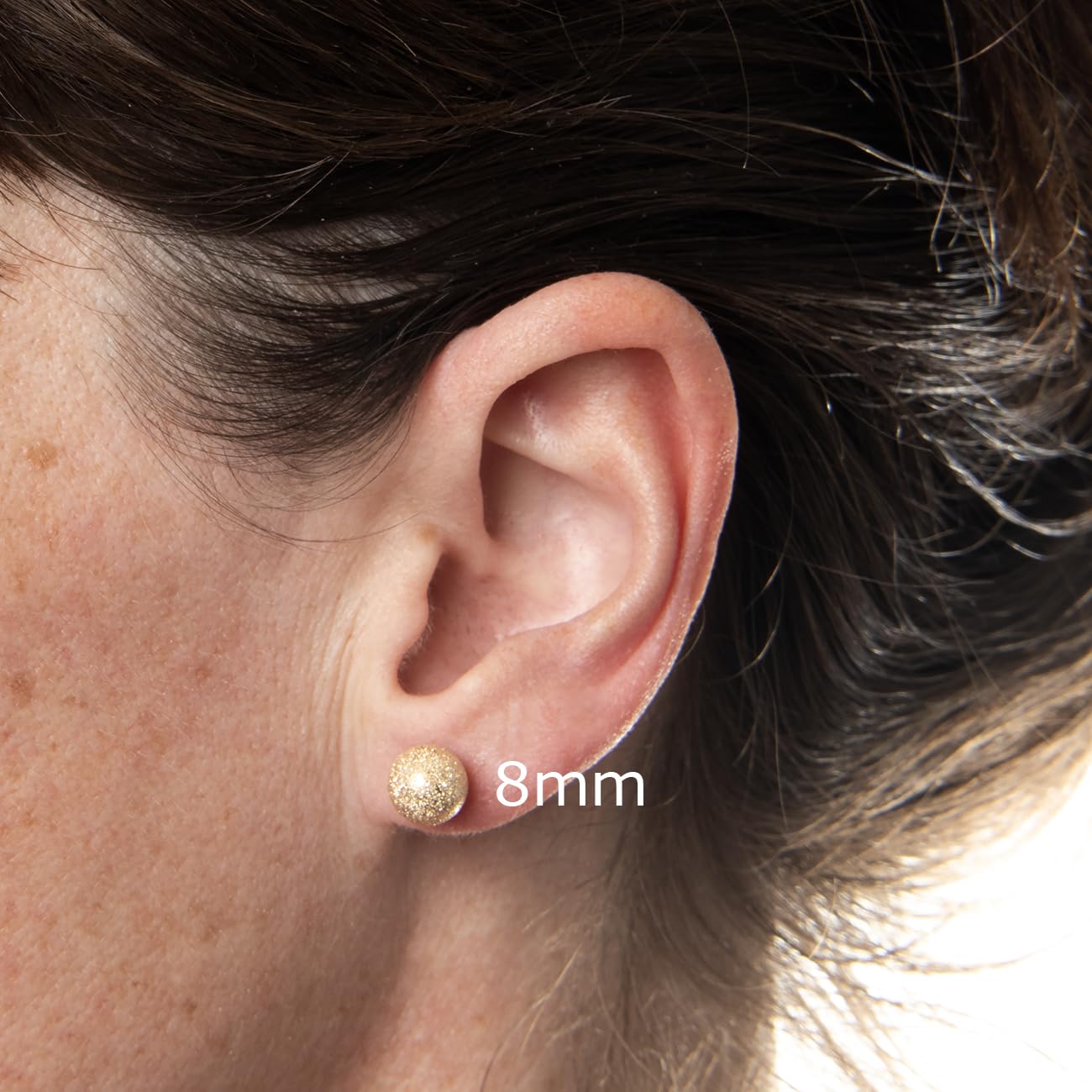14k Gold Stud Earrings for Women - Butterfly Back Design Ball Earrings (3/4/5/6/7/8mm) | Perfect Anniversary, Valentine's Day & Birthday Gift for Her | Elegant Jewelry for Date Nights, Weddings & Special Occasions
