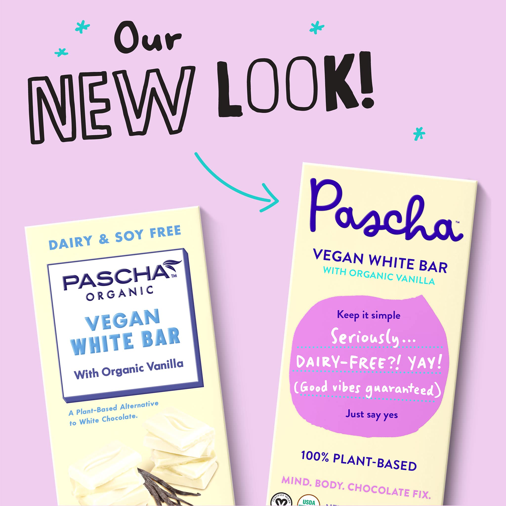 Organic White Chocolate Bars - Pascha Non-GMO, Gluten-Free, UTZ Certified (Pack of 5) | Perfect for Baking, Gifts & Healthy Snacking