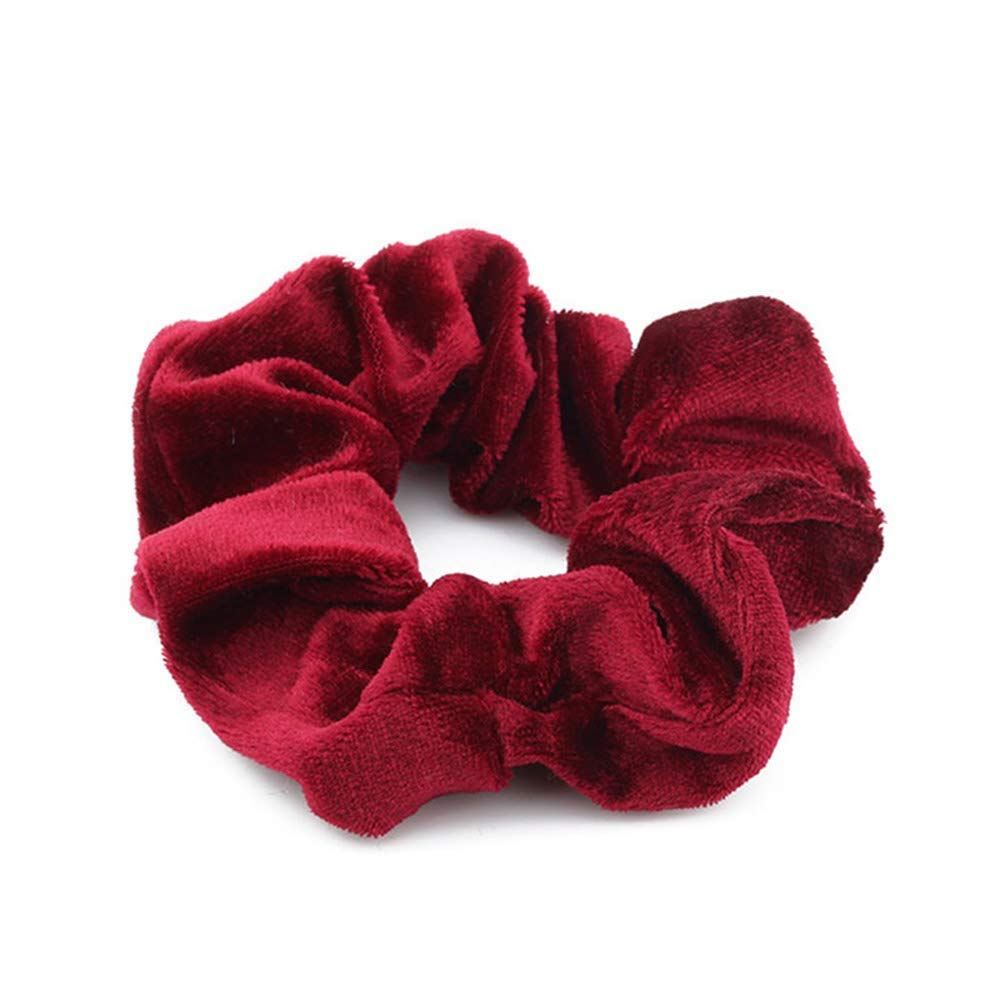 FAMEZA Soft Velvet Scrunchies - 10 Pack Stretchy Hair Bands for Women, Elastic Rubber Hair Ties in Multicolor | Perfect for Workouts, Office, and Everyday Hairstyles