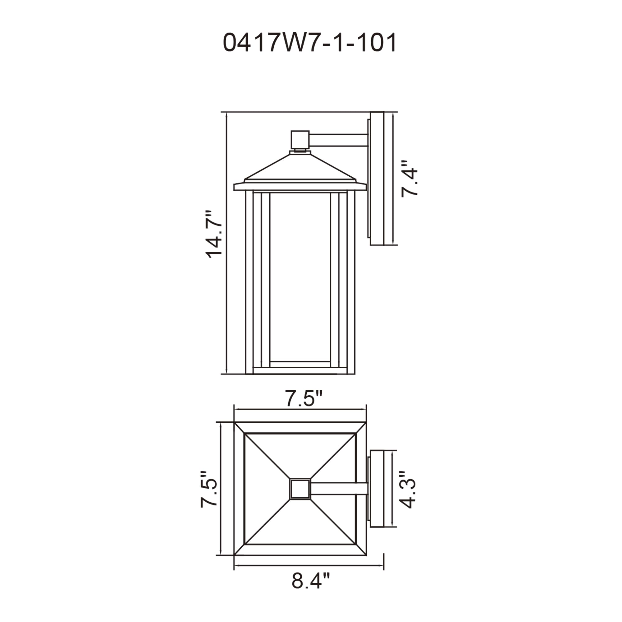 CWI Lighting Crawford 1-Light Black Outdoor Wall Light - Durable Exterior Sconce for Porch, Patio, and Garden Lighting