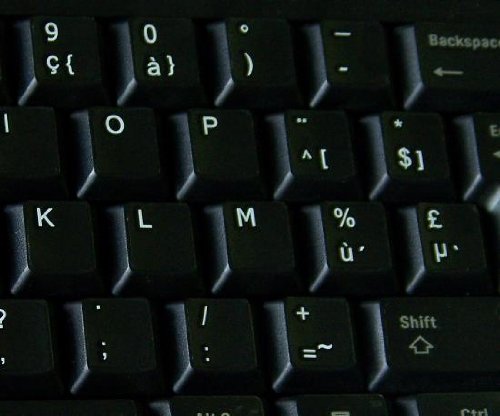 French Belgian Non-Transparent Keyboard Stickers for Laptop & Desktop - Black Background | Perfect for Multilingual Typing, Coding & Office Work