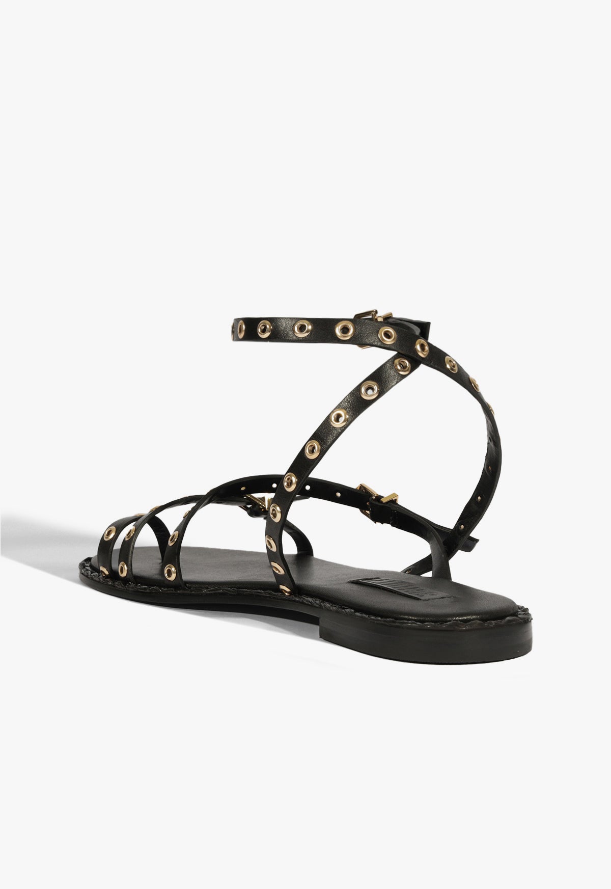 Annette Black Leather Sandals for Women - Comfortable Strappy Summer Sandals with Cushioned Footbed | Perfect for Beach, Vacation & Casual Outfits