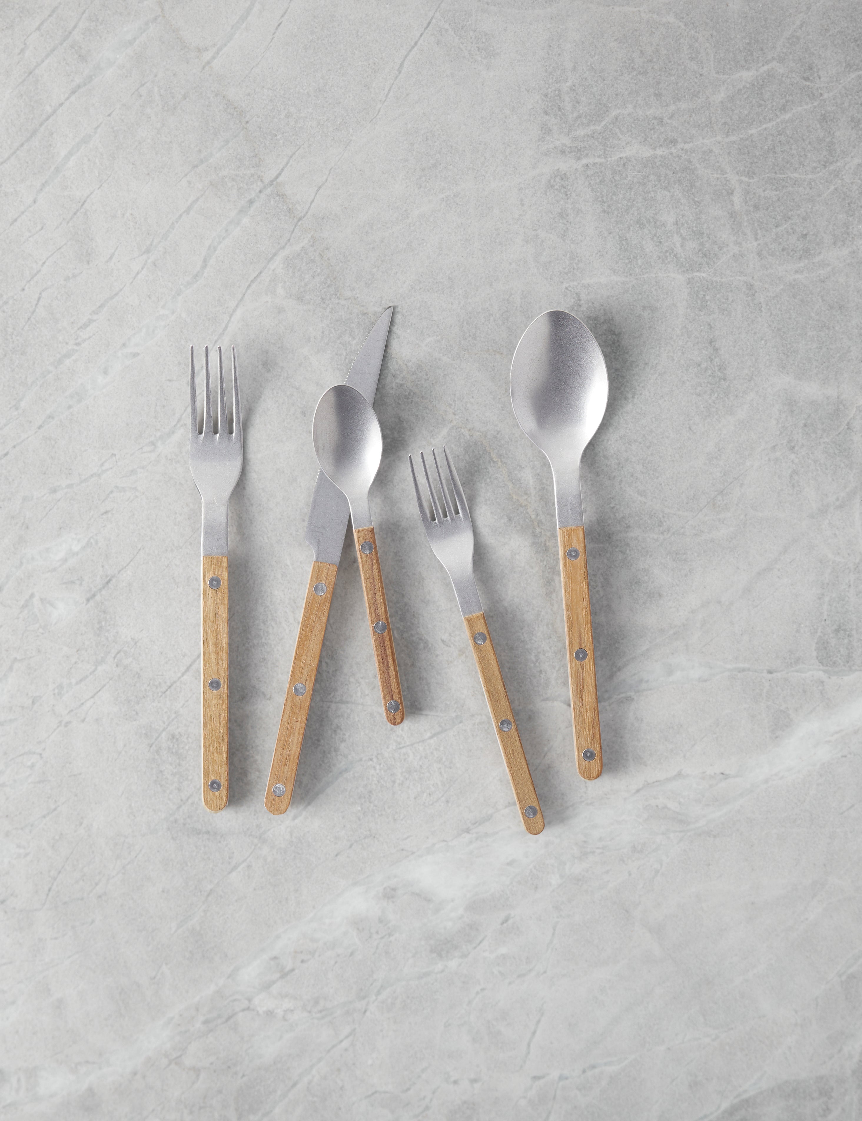 Sabre Bistrot Flatware 5-Piece Set - Stainless Steel Cutlery for Dining, Kitchen & Entertaining - Perfect for Restaurants, Dinner Parties & Everyday Use