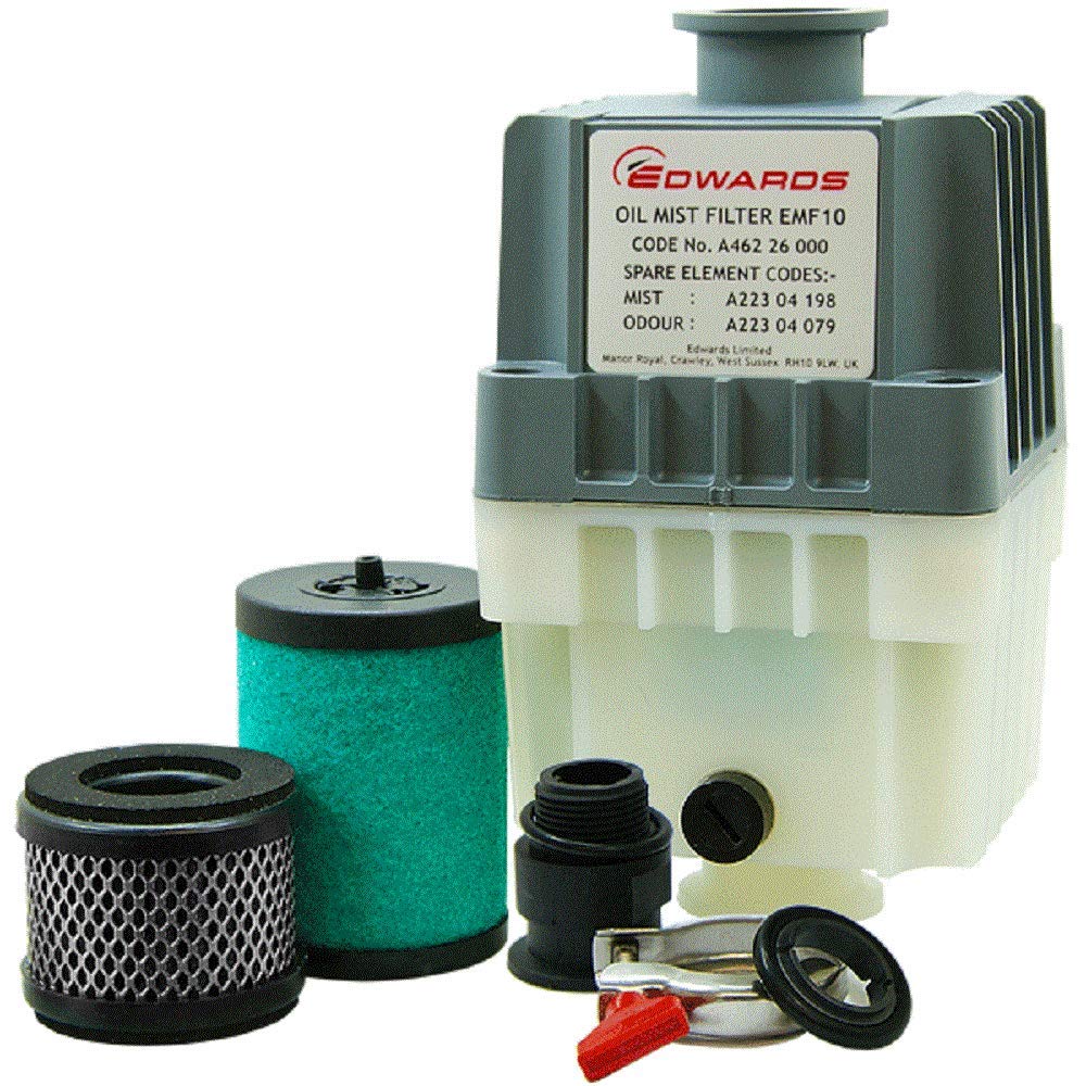 Edwards EMF10 Oil Mist Filter with KF25 Ports - Compatible with RV3, RV5, RV8 Vacuum Pumps (A462-26-000) | Ideal for Laboratory, Industrial, and Semiconductor Applications