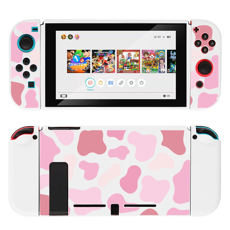 Strawberry Cow Nintendo Switch Case - Cute Animal Print Protective Cover for Nintendo Switch & OLED Model - Perfect for Gaming, Travel & Gift Giving