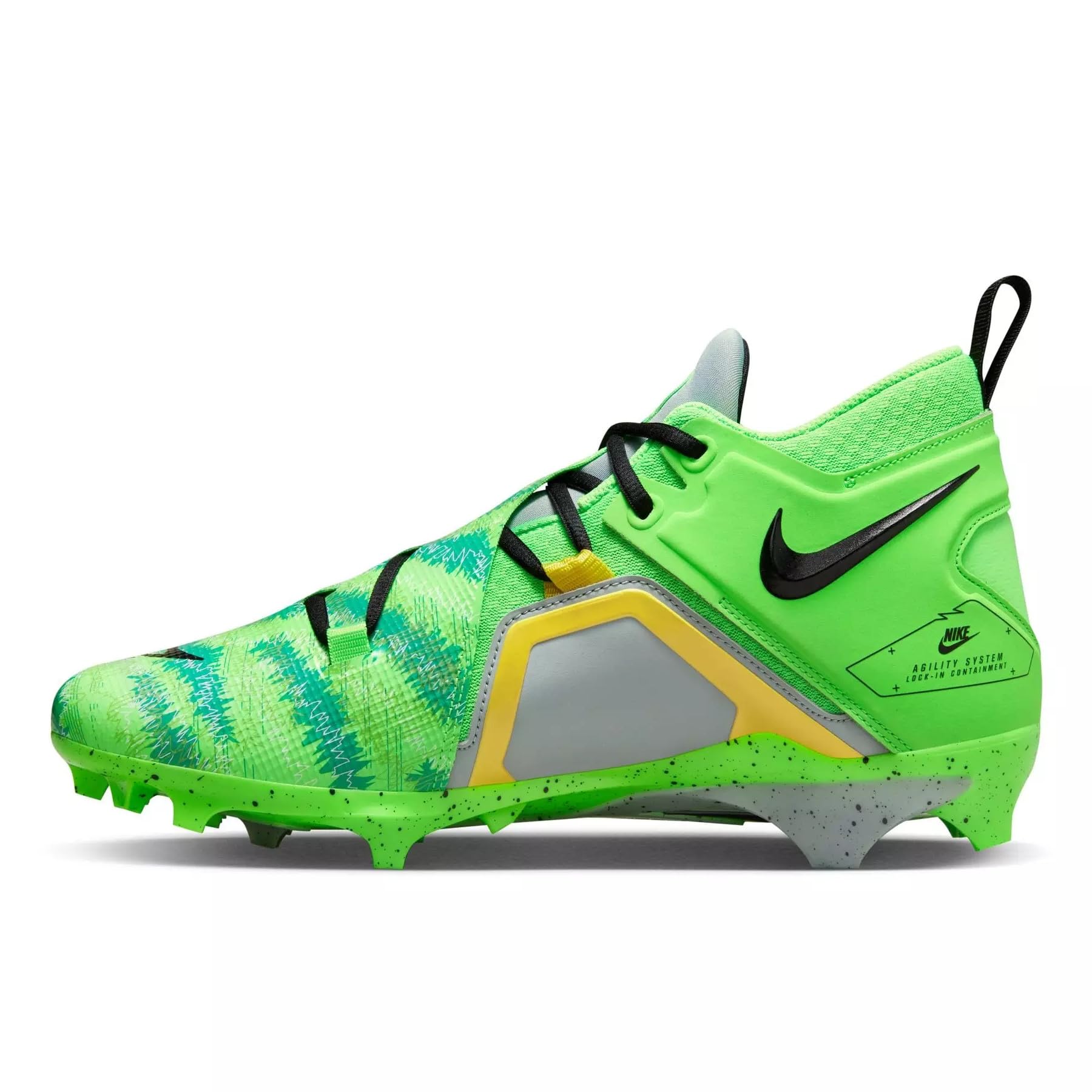 Nike Alpha Menace Pro 3 Football Cleats for Men - Green Strike/Mica Green/Opti Yellow/Black - Size 12 US - Lightweight & Durable for Field Performance, Training & Games