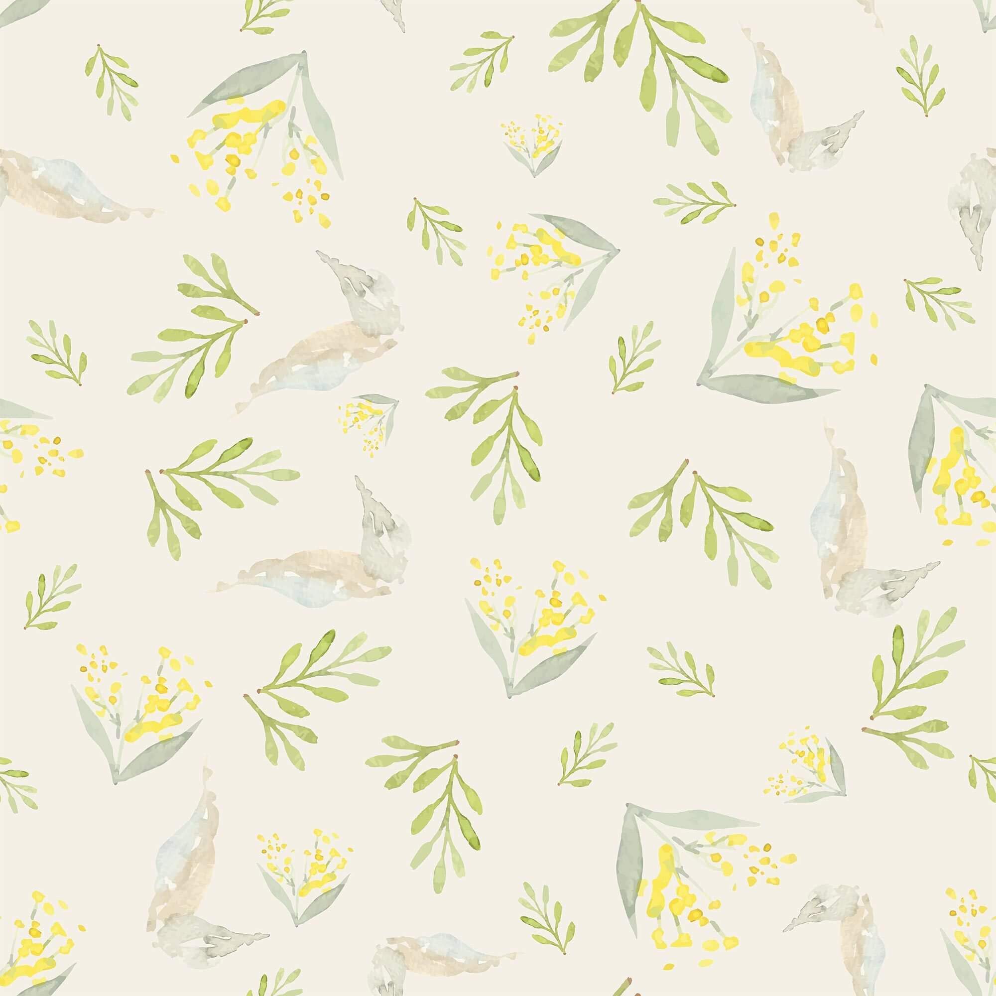 Green & Beige Birds Floral Peel and Stick Removable Wallpaper - Self-Adhesive Decorative Wall Covering for Bedroom, Nursery, Living Room Decor