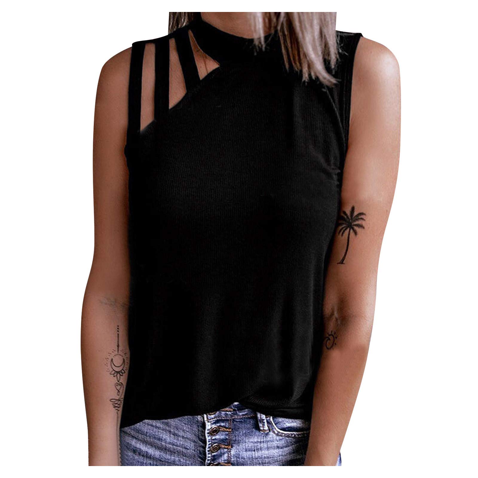 Strapless Solid Color Women's Tank Top - Casual Fashion Blouse for Summer | Perfect for Beach Outings, Date Nights & Layering