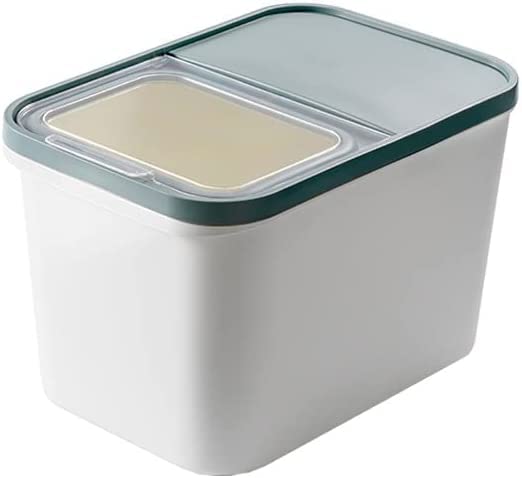 10kg Airtight Rice Storage Container - Moisture Proof & Insect Proof Food Grade Plastic Rice Bucket with Lid for Flour, Noodles, Grains - Kitchen Pantry Organization (Blue)