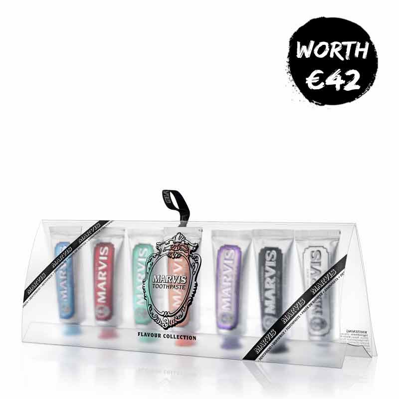 Marvis 7 Flavors Toothpaste Gift Set - Premium Italian Mint Toothpaste Collection for Fresh Breath & Oral Care - Perfect for Travel, Gifts & Daily Use