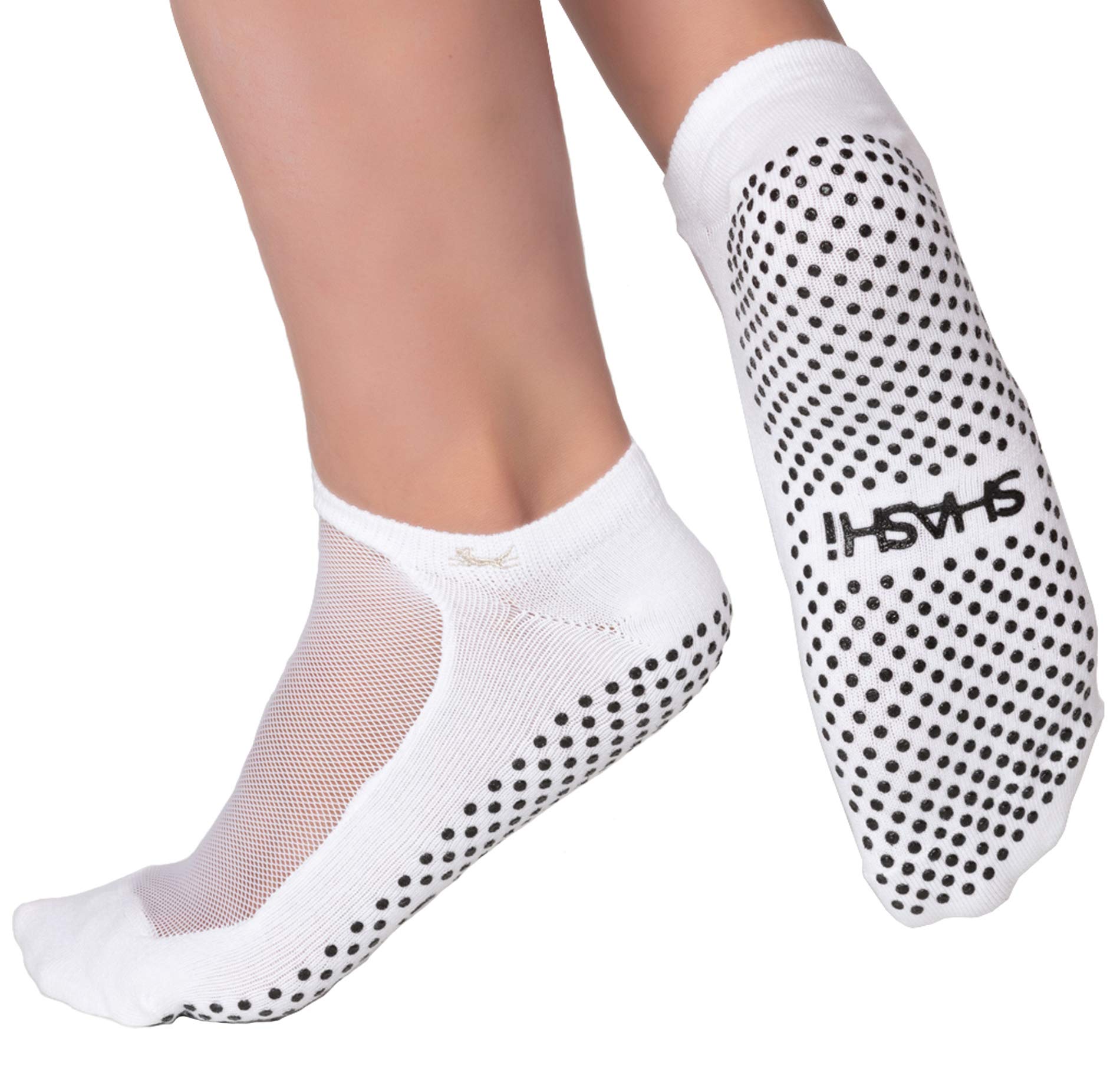 SHASHI Women's Mesh Grip Socks for Yoga, Pilates & Barre Workouts