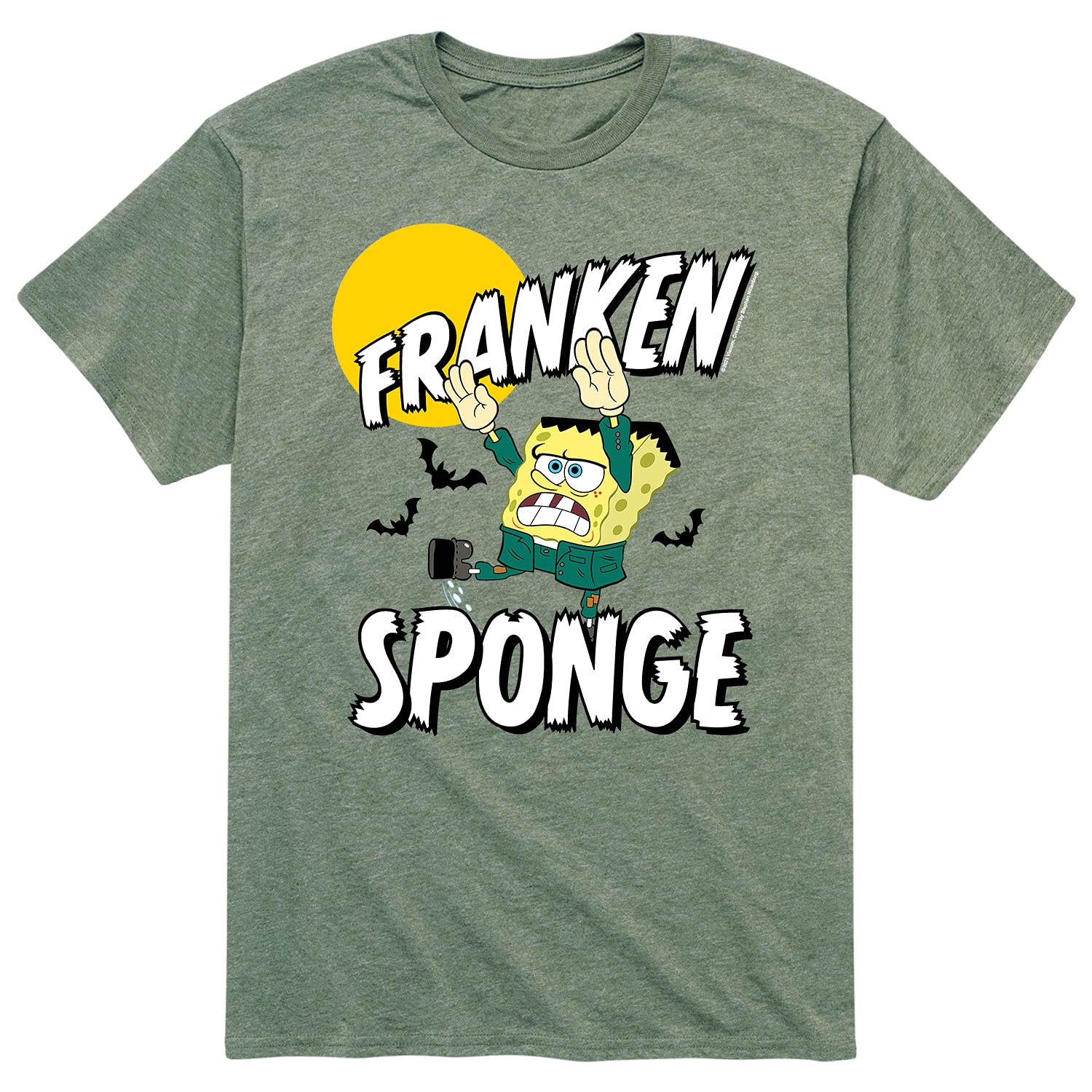 HYBRID APPAREL Men's Spongebob Squarepants Franken Sponge Graphic T-Shirt - Short Sleeve Cotton Tee for Casual Wear, Cosplay & Cartoon Lovers