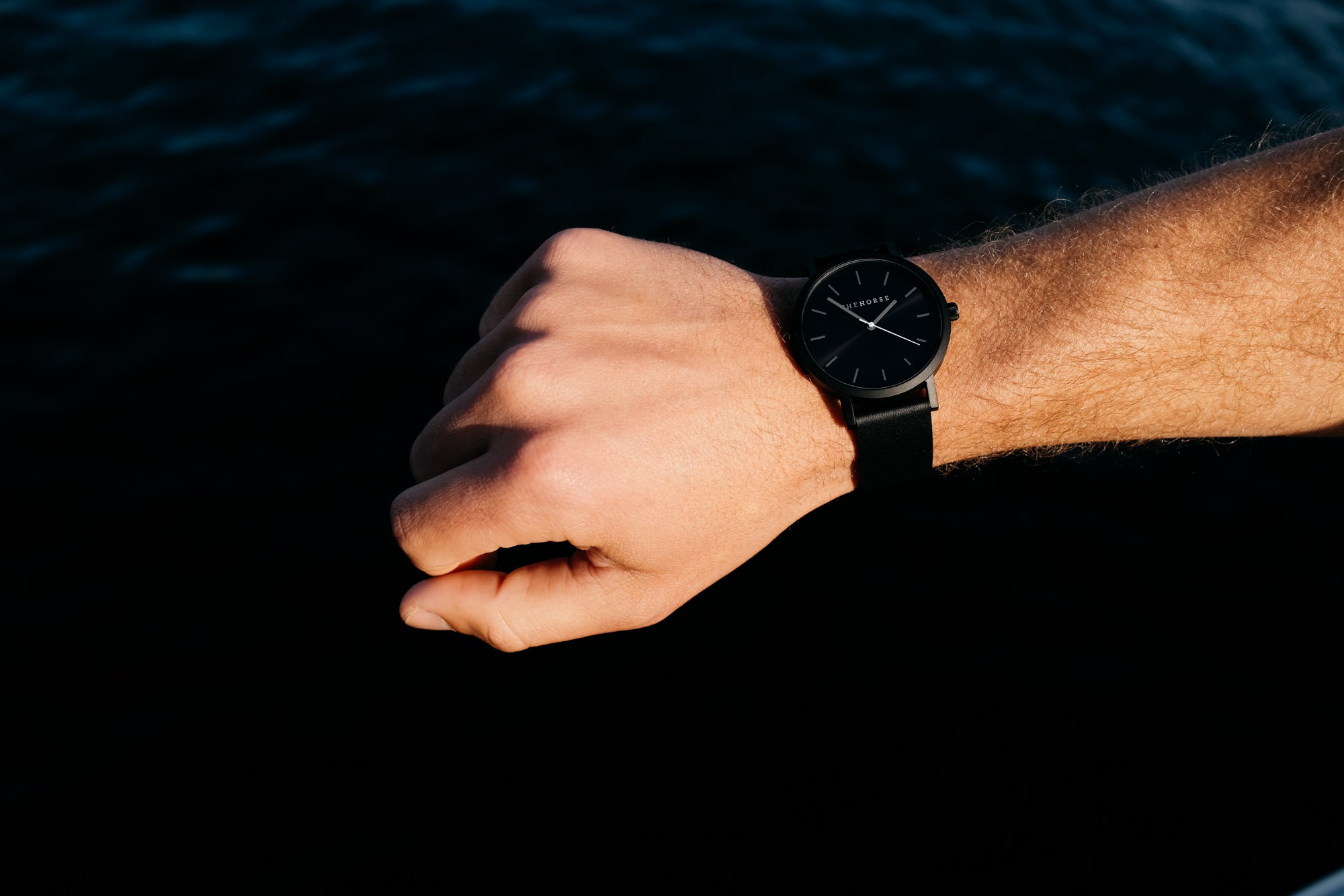 Original Matte Black & Black Sunray Leather Watch - Stylish & Durable for Men, Perfect for Business, Casual & Formal Occasions