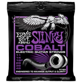 Ernie Ball P02720 Cobalt Power Slinky Electric Guitar Strings - 11-48 Gauge (2 Pack) | High-Performance Strings for Rock, Metal & Stage Performances