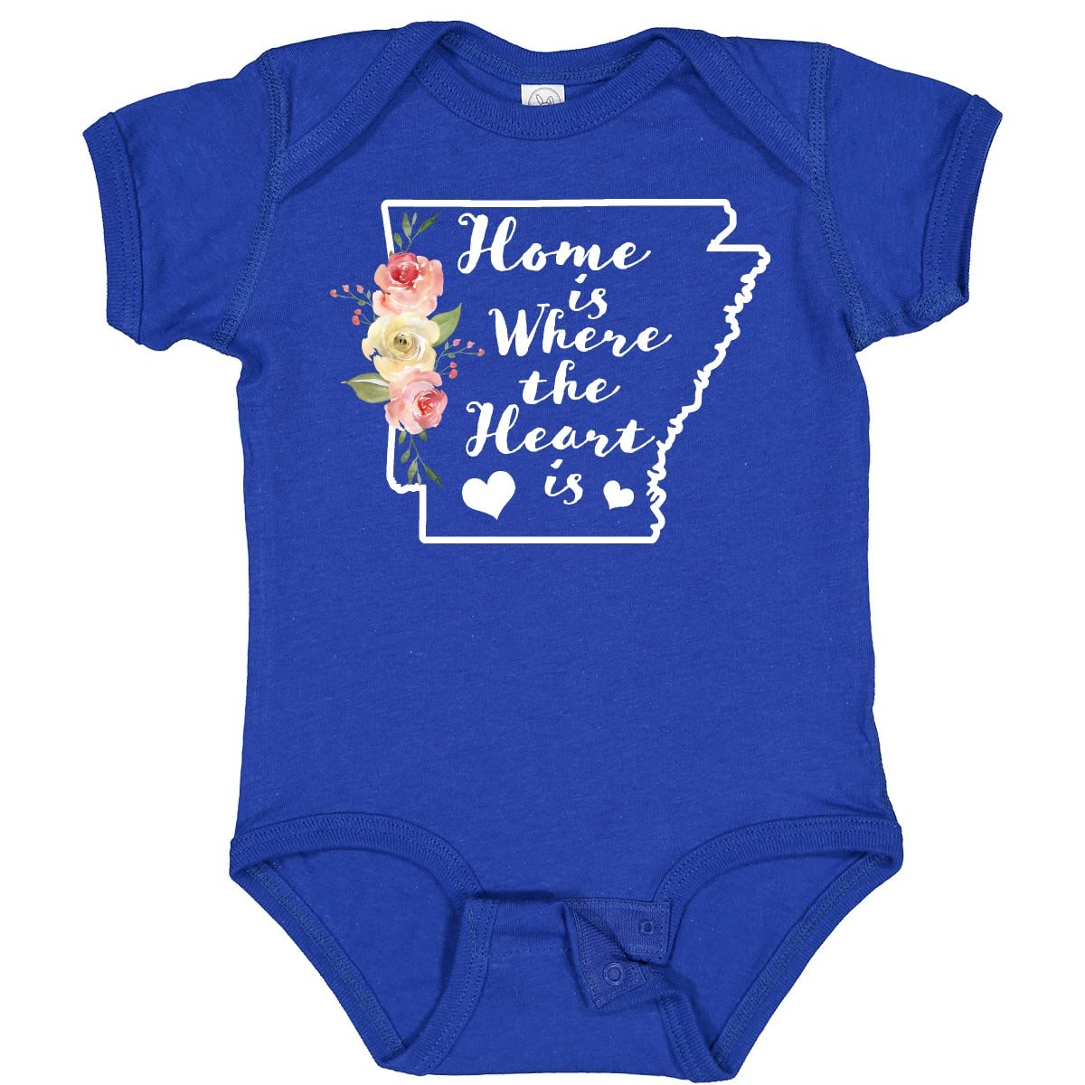 Inktastic Arkansas Home is Where The Heart is Watercolor Baby Bodysuit - Soft Cotton Onesie for Newborns & Infants, Cute State Pride Gift for Baby Showers & Family Photos