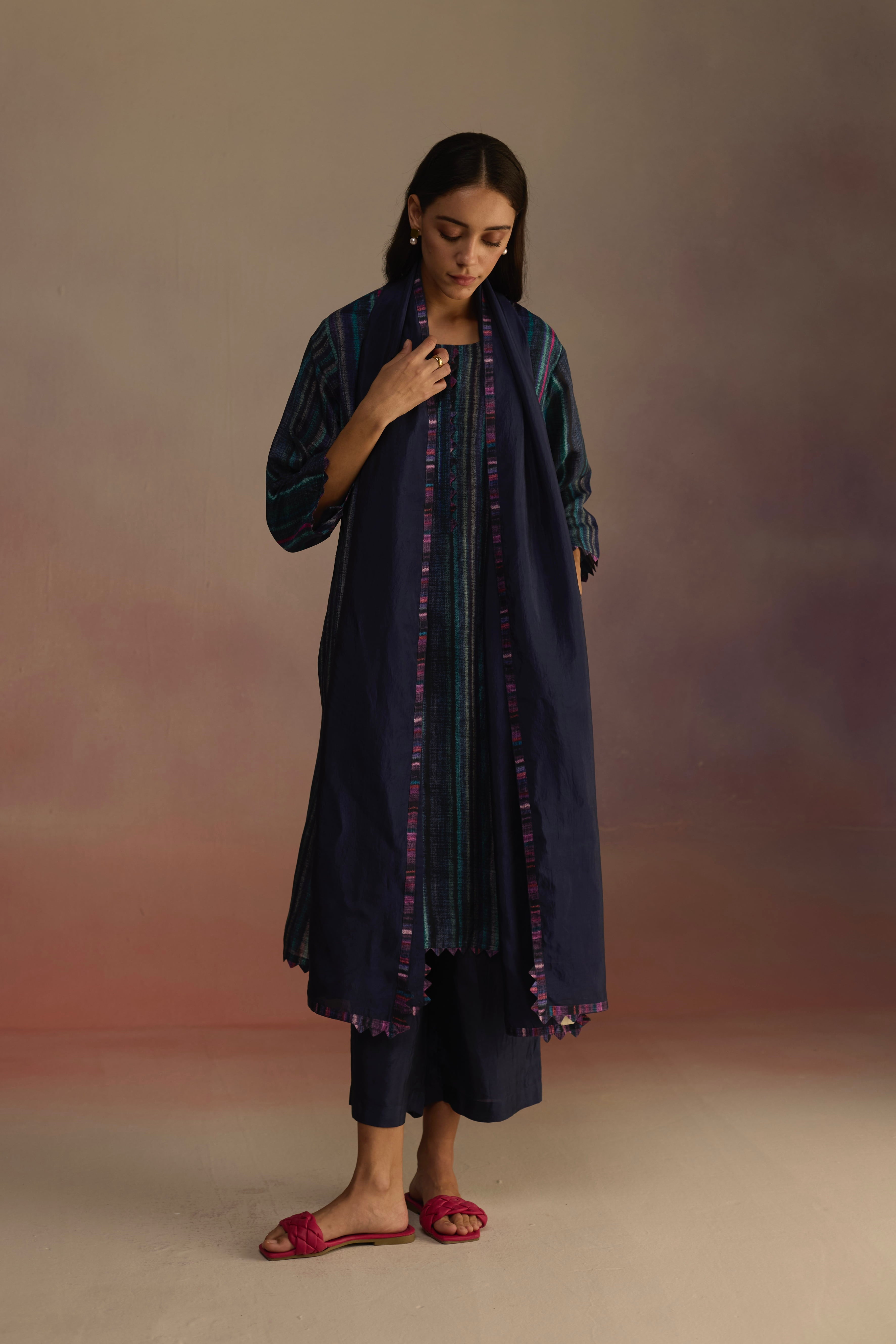 Stylish Long Kurta for Women - Comfortable Cotton Awning Kurti with Embroidery - Perfect for Casual Wear, Festivals, and Parties