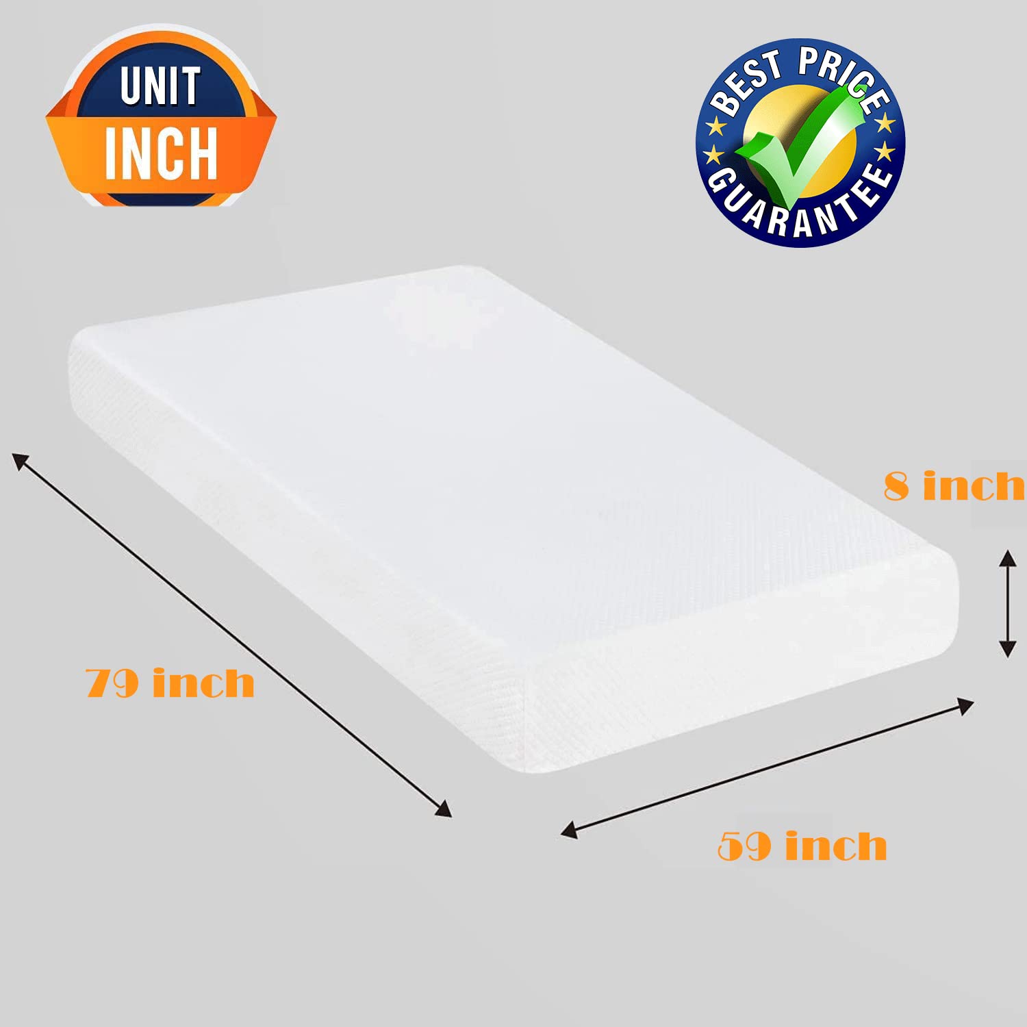 DKELI 8 Inch Queen Size Gel Memory Foam Mattress - Medium Firm, CertiPUR-US Certified, Cooling & Pressure Relief for Back Pain - Perfect for Hot Sleepers, Guest Rooms & Small Apartments