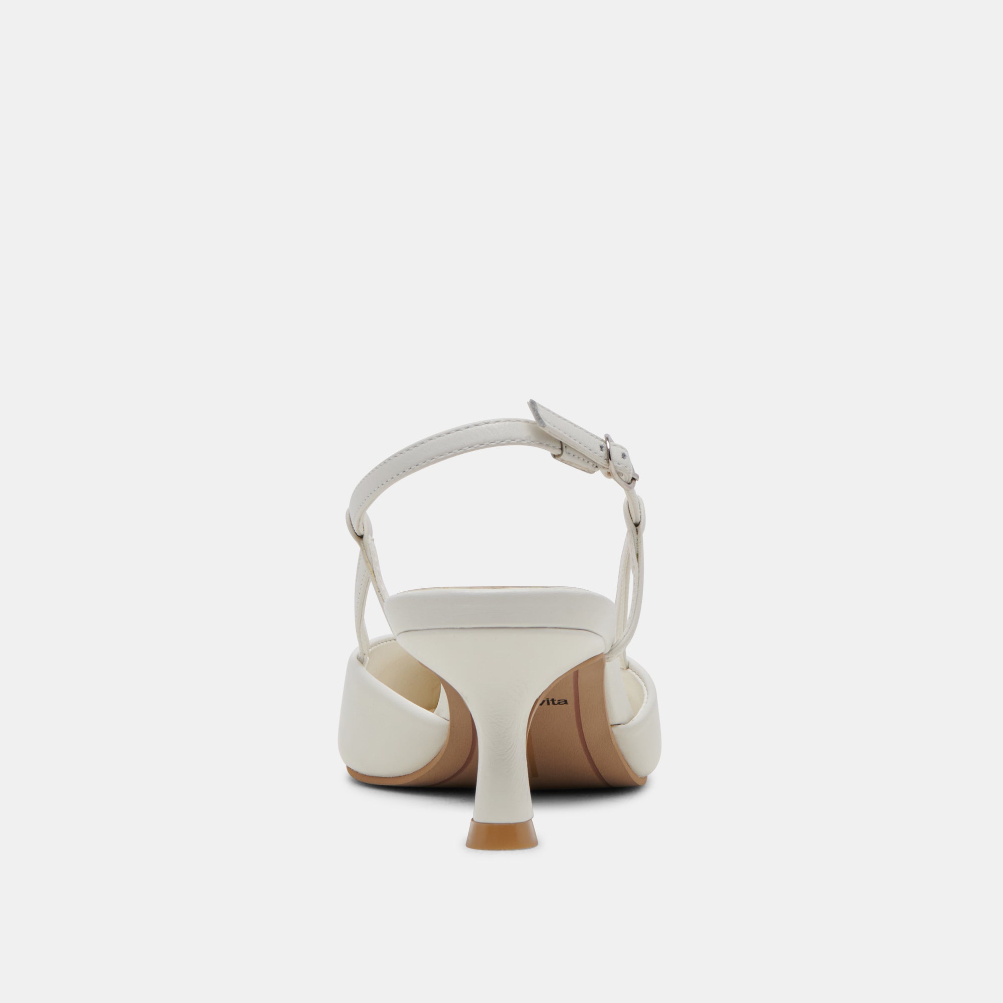 ODELA Women's White Leather Heels - Elegant High Heel Pumps for Office, Party & Wedding - Comfortable Dress Shoes for Women