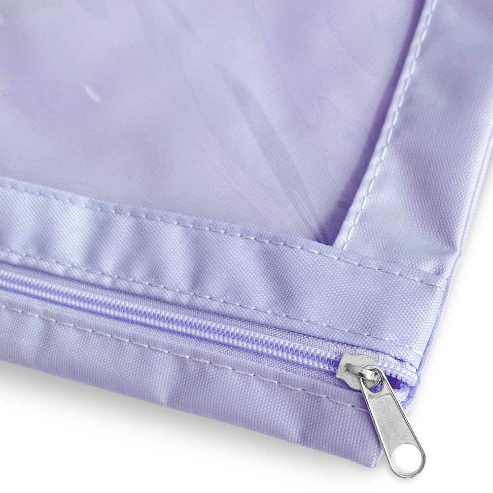 3-Pack Multi-Color Large Capacity 3-Ring Binder Pencil Pouch with Zipper Closure & Clear Window - Reinforced Grommets for School, Office & College Organization (Taro Purple)