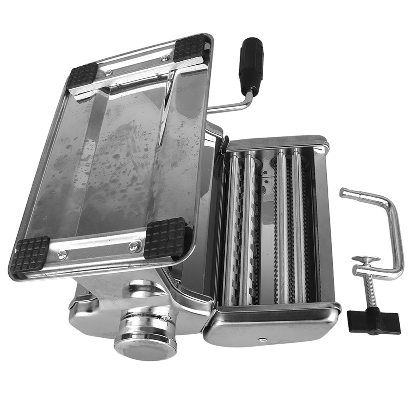 Stainless Steel Pasta Maker Machine - Hand Crank Noodle Maker with 7 Adjustable Thickness Settings (0.5-2.5mm) for Homemade Dumpling Wrappers, Spaghetti & Fettuccine | Perfect for Italian Cuisine & Asian Cooking
