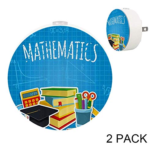 Educational Kids Night Light 2-Pack with Dusk-to-Dawn Sensor - Perfect for Bedrooms & Study Rooms