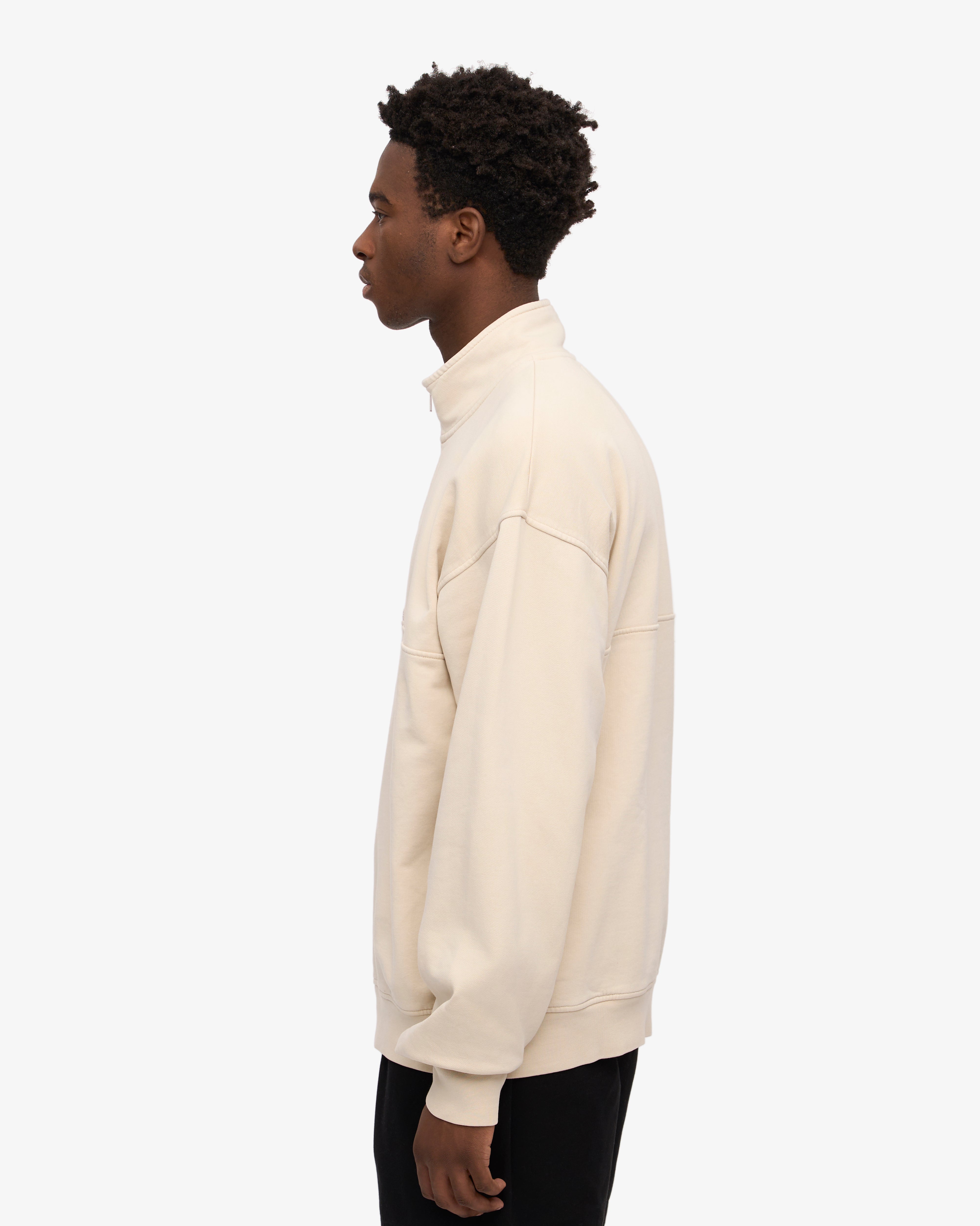 Organic Quarter Zip Sweatshirt for Men & Women | Ivory White | Eco-Friendly Cotton | Casual & Outdoor Wear