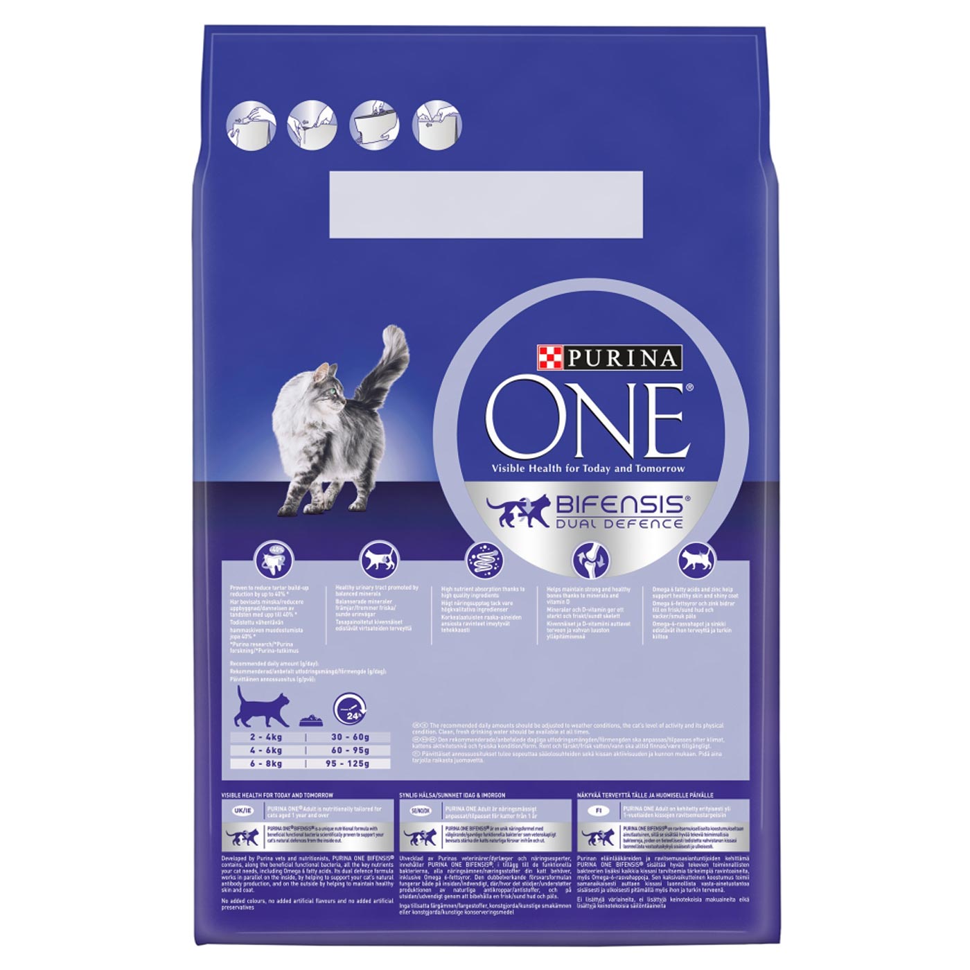 Purina ONE Adult Dry Cat Food - Salmon & Whole Grain Recipe, 3kg Bag - High Protein for Indoor & Outdoor Cats