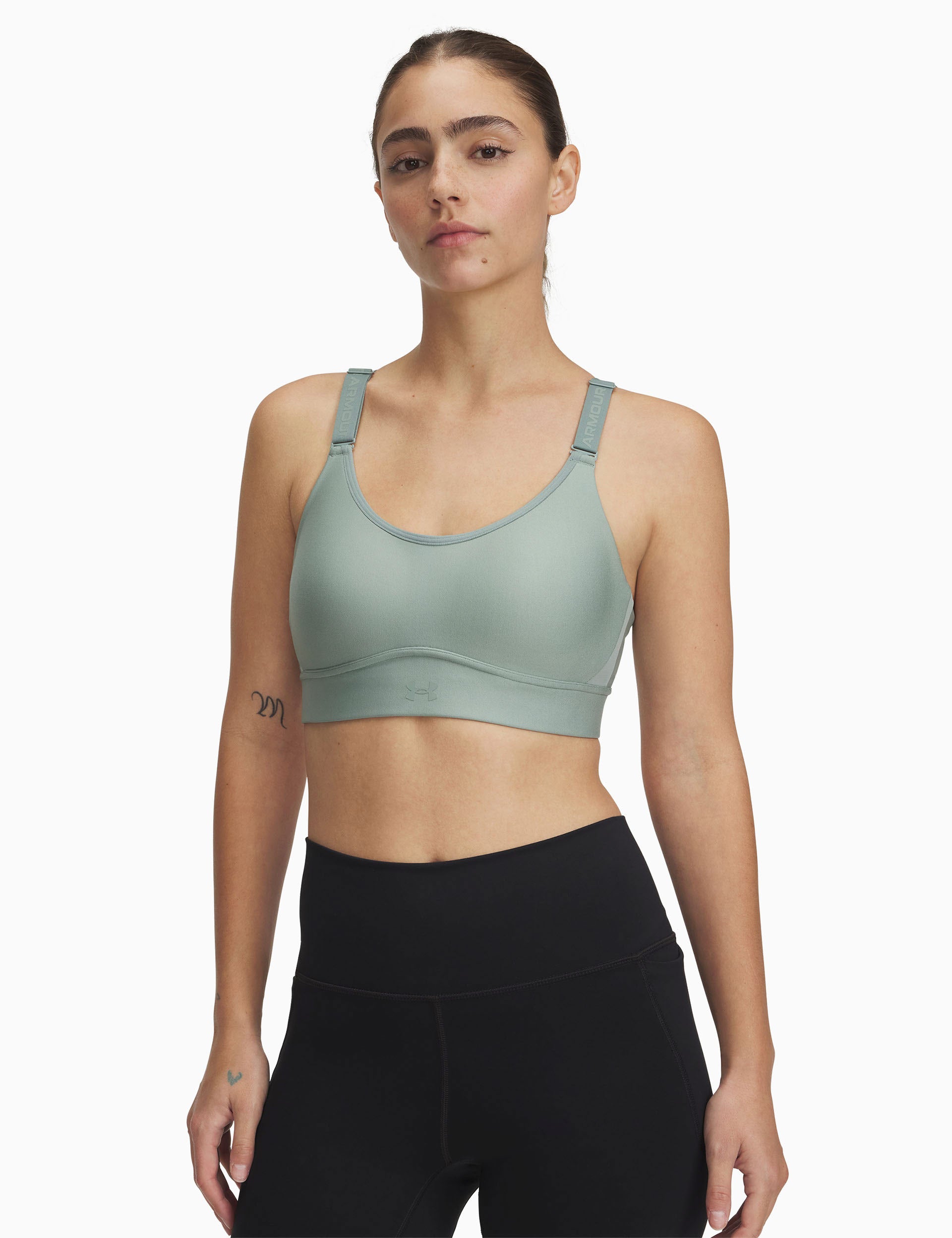 Infinity 2.0 Mid Sports Bra for Women - Silica Green - High Impact Workout, Running, Yoga & Gym Support - Breathable Comfort for Active Lifestyles