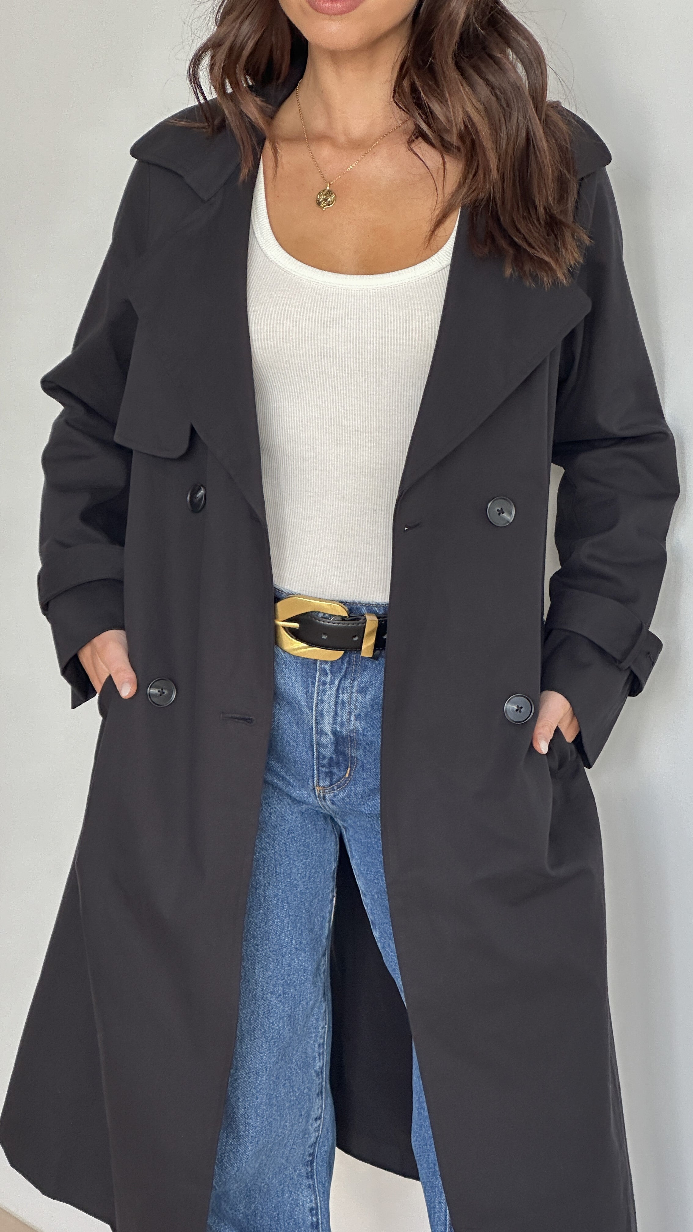 Byron Classic Black Trench Coat for Men & Women | Waterproof Outerwear for Fall & Winter | Perfect for Office, Travel & Formal Occasions