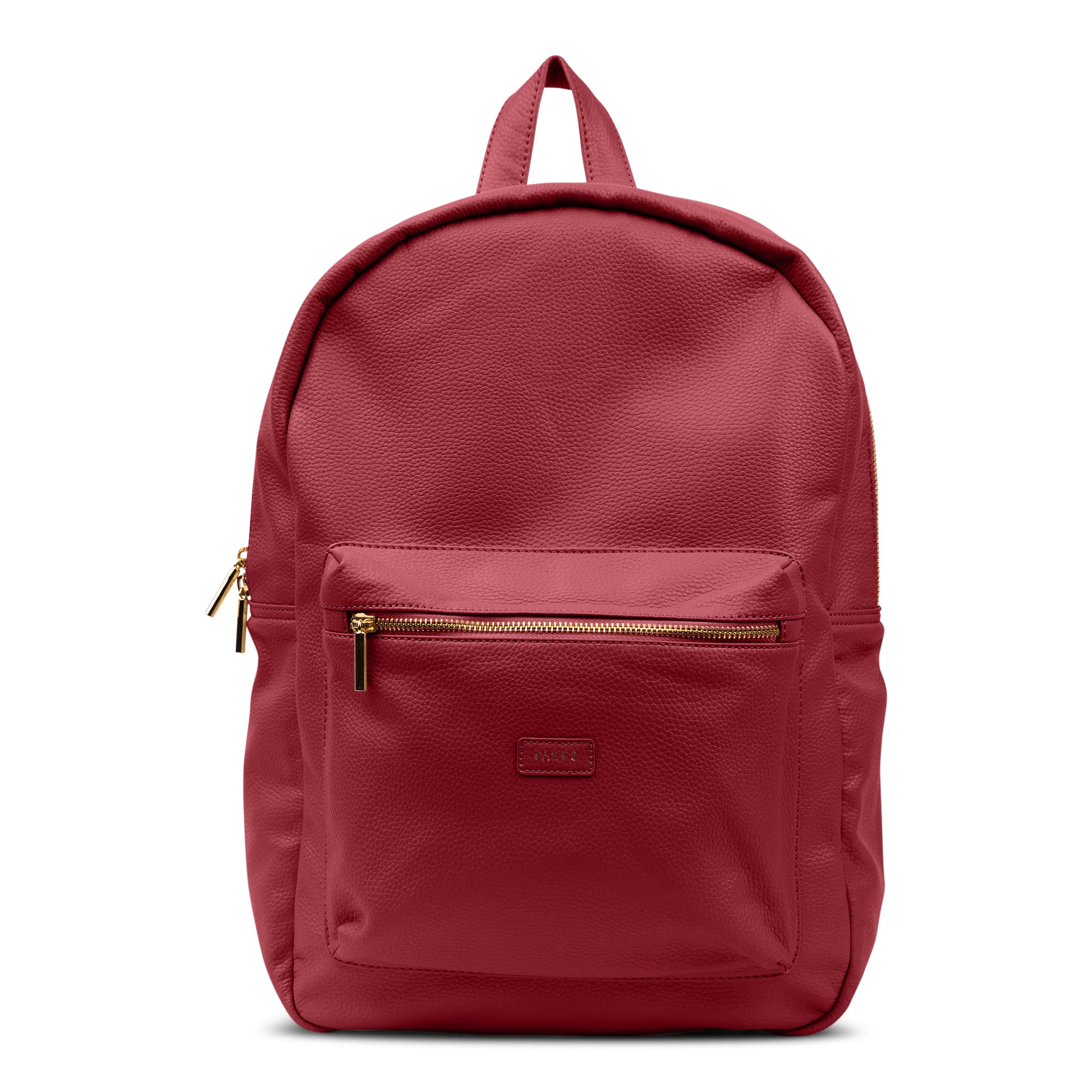 Stylish Vegan Leather Laptop Backpack for Women & Men - Waterproof Commuter Bag with Padded Shoulder Straps & Metal Zippers - Perfect for Travel, Business, School & College (Red) - Ideal for Daily Commute, Work Meetings & Student Life