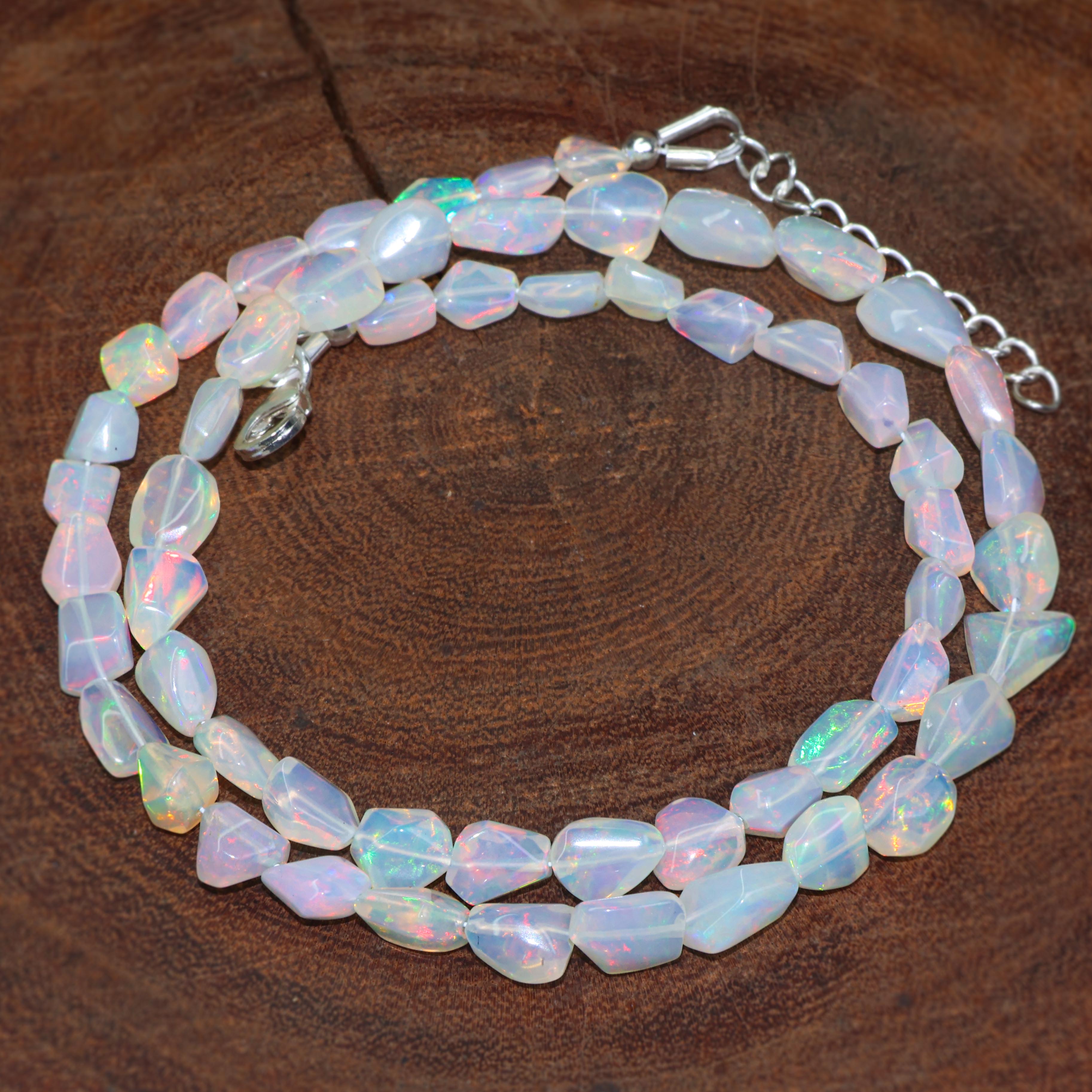 White Opal Tumbled Necklace - Elegant Gemstone Jewelry for Women | Perfect for Everyday Wear, Date Nights & Special Occasions