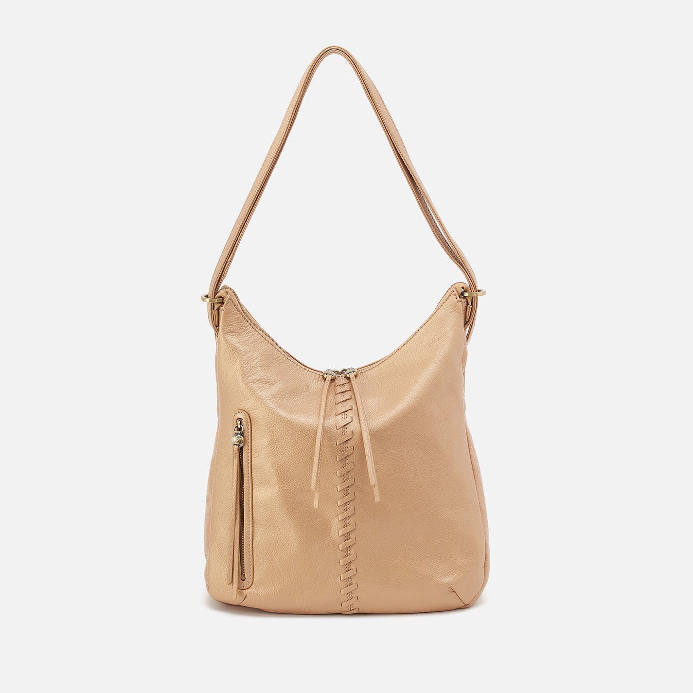 Merrin Convertible Backpack in Pebbled Metallic Leather - Dusty Gold | Stylish Laptop Backpack for Women & Men | Perfect for Work, Travel & Daily Commute