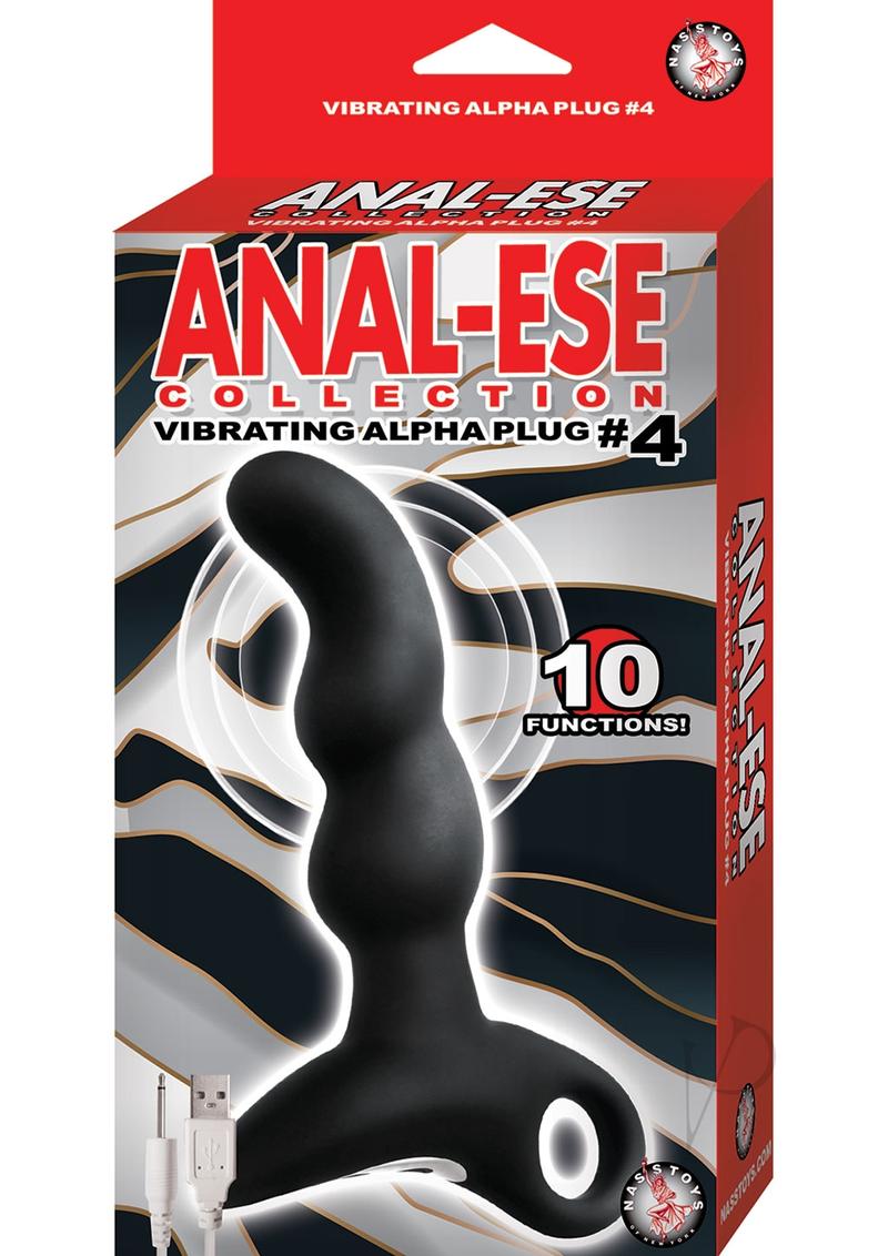 Rechargeable Vibrating Silicone Anal Plug - Alpha Plug #4 Black - Adult Toy for Pleasure & Stimulation - Perfect for Couples Play & Solo Exploration