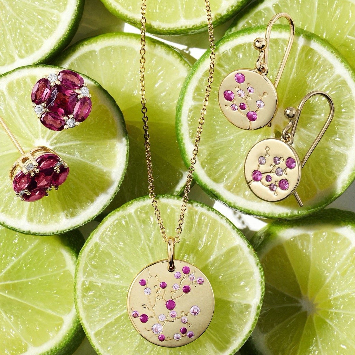 Pink Sapphire Cherry Blossom Pendant Necklace for Women - Elegant Sterling Silver Floral Jewelry Gift for Birthday, Anniversary & Valentine's Day