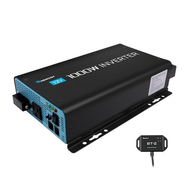 Renogy 1000W 12V Pure Sine Wave Power Inverter with Bluetooth & Power Saving Mode - Ideal for RVs, Solar Systems & Off-Grid Power (New Edition)