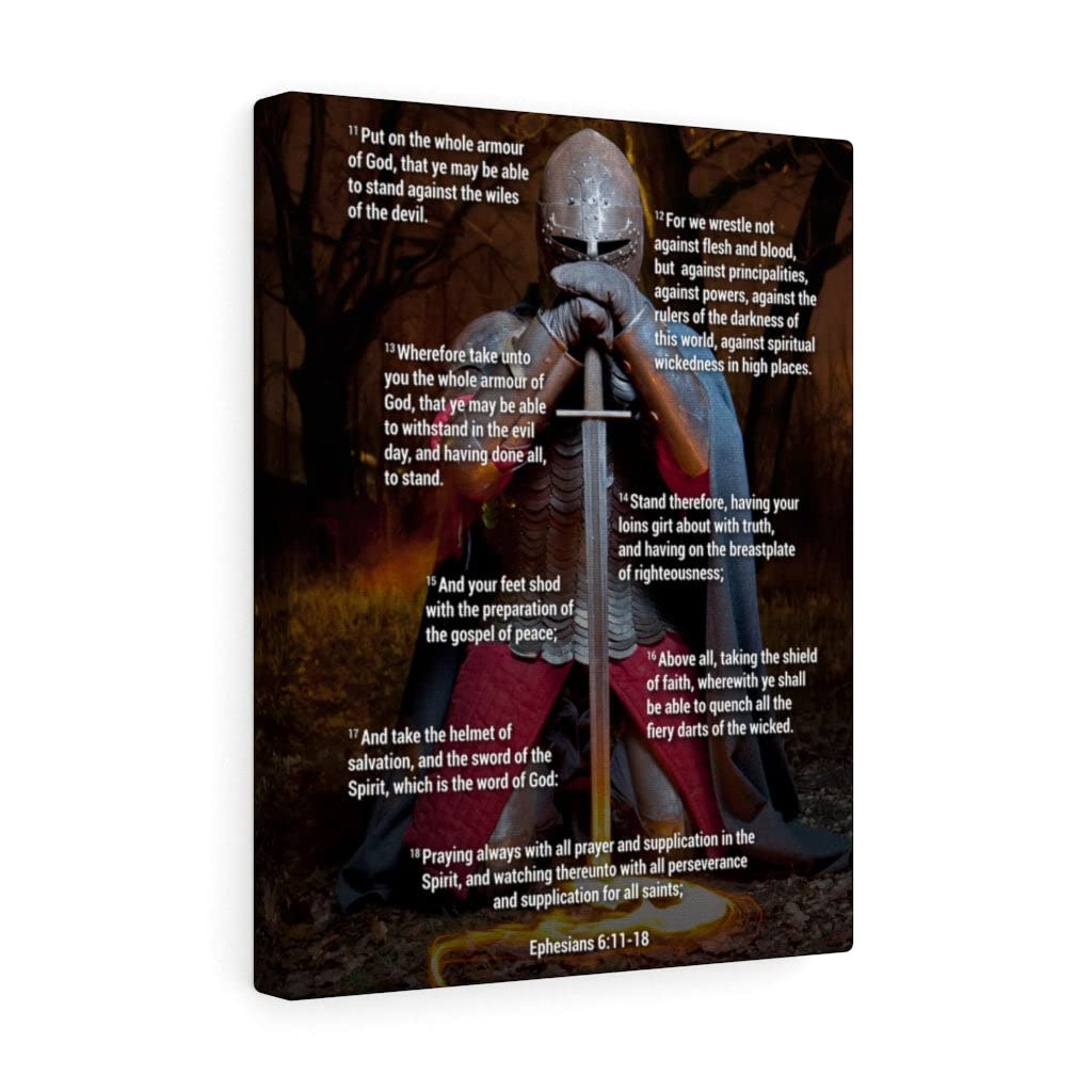Armor of God Ephesians 6:11-18 Bible Verse Canvas Wall Art - Christian Religious Home Decor for Living Room, Bedroom & Church - Inspirational Scripture Gift for Baptism, Wedding & Faith-Based Occasions