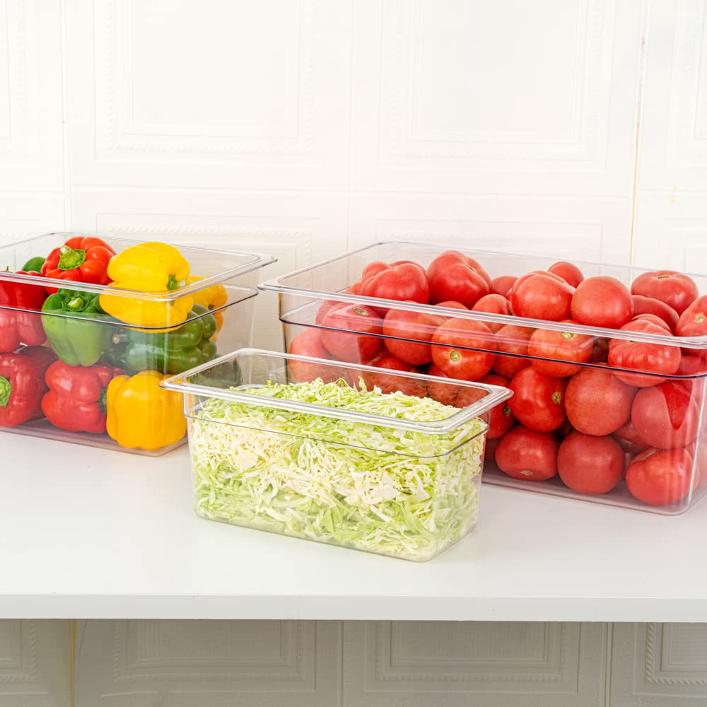Restaurantware 1/3 Size Food Storage Containers - 10 Pack 6 Inch Deep Rectangle Proofing Boxes with Graduated Measurements | Clear Plastic Food Grade Containers | Dishwasher Safe | Lids Sold Separately | Perfect for Baking, Meal Prep & Commercial Kitchen Storage