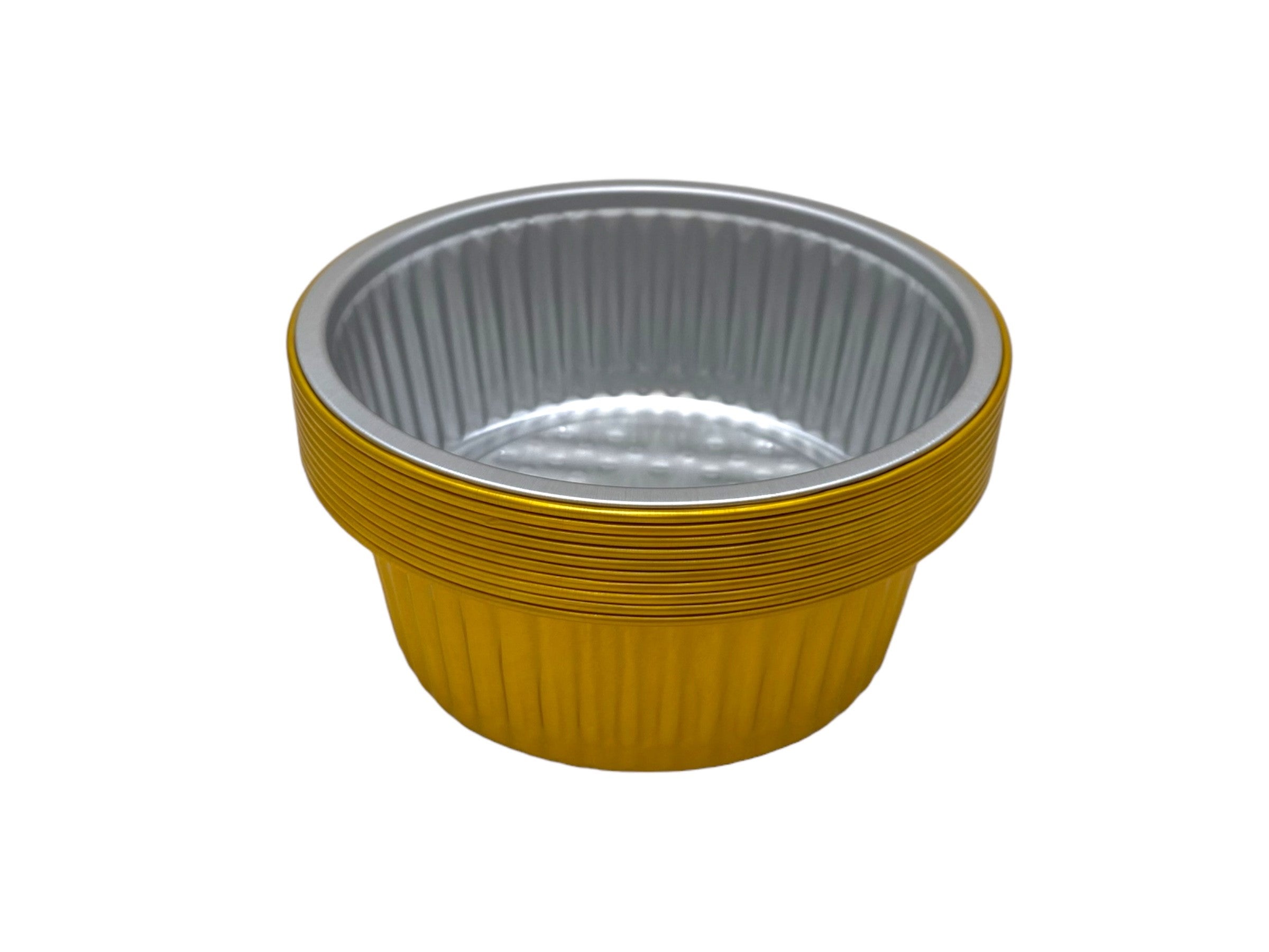 5x2 Inch Gold Foil Pans - 10 Count Pack - Perfect for Baking, Cooking, and Food Presentation