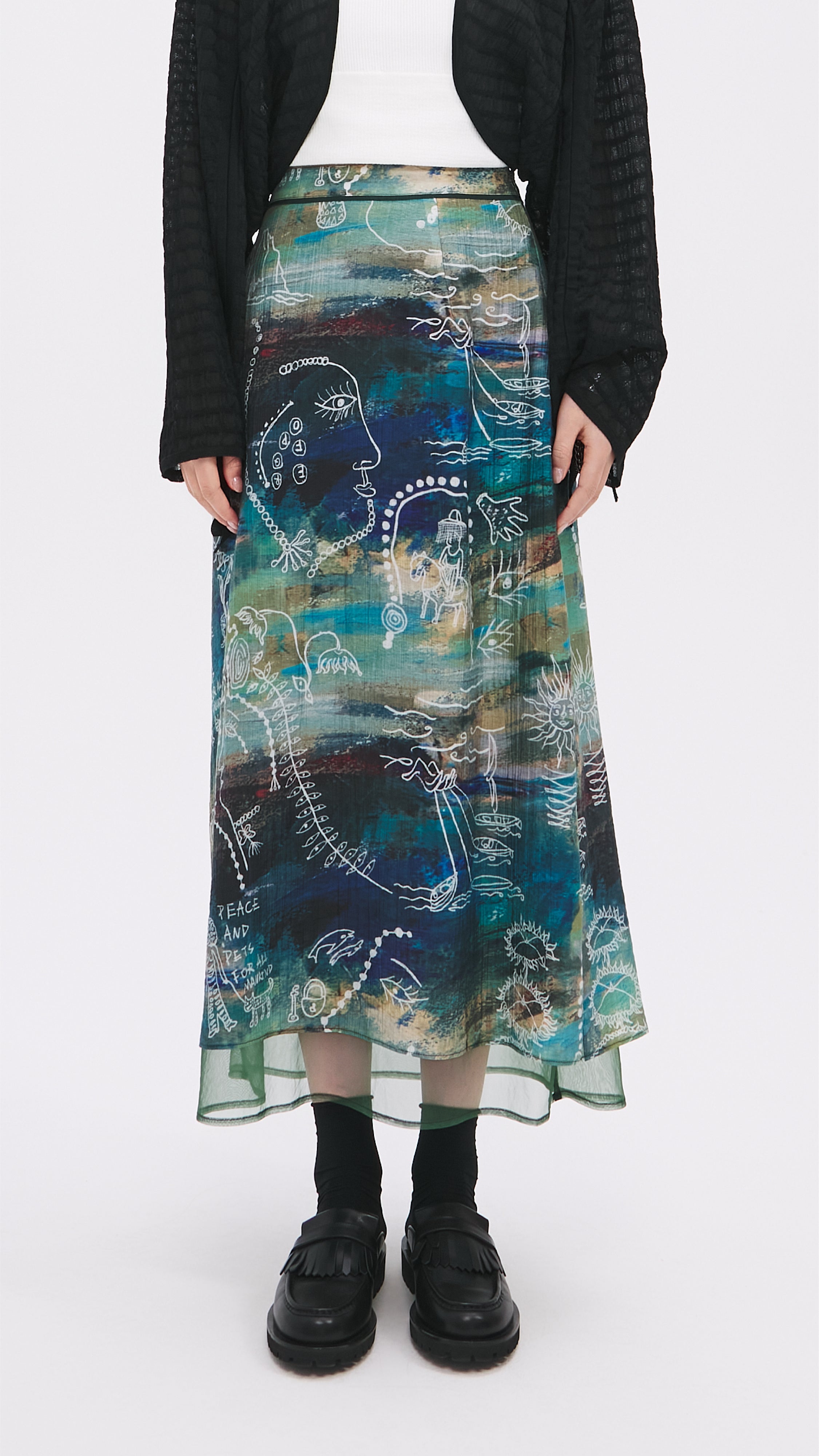 Stylish Floral Pattern Skirt for Women - Trendy A-Line Midi Skirt for Casual Outfits, Office Wear & Summer Dresses