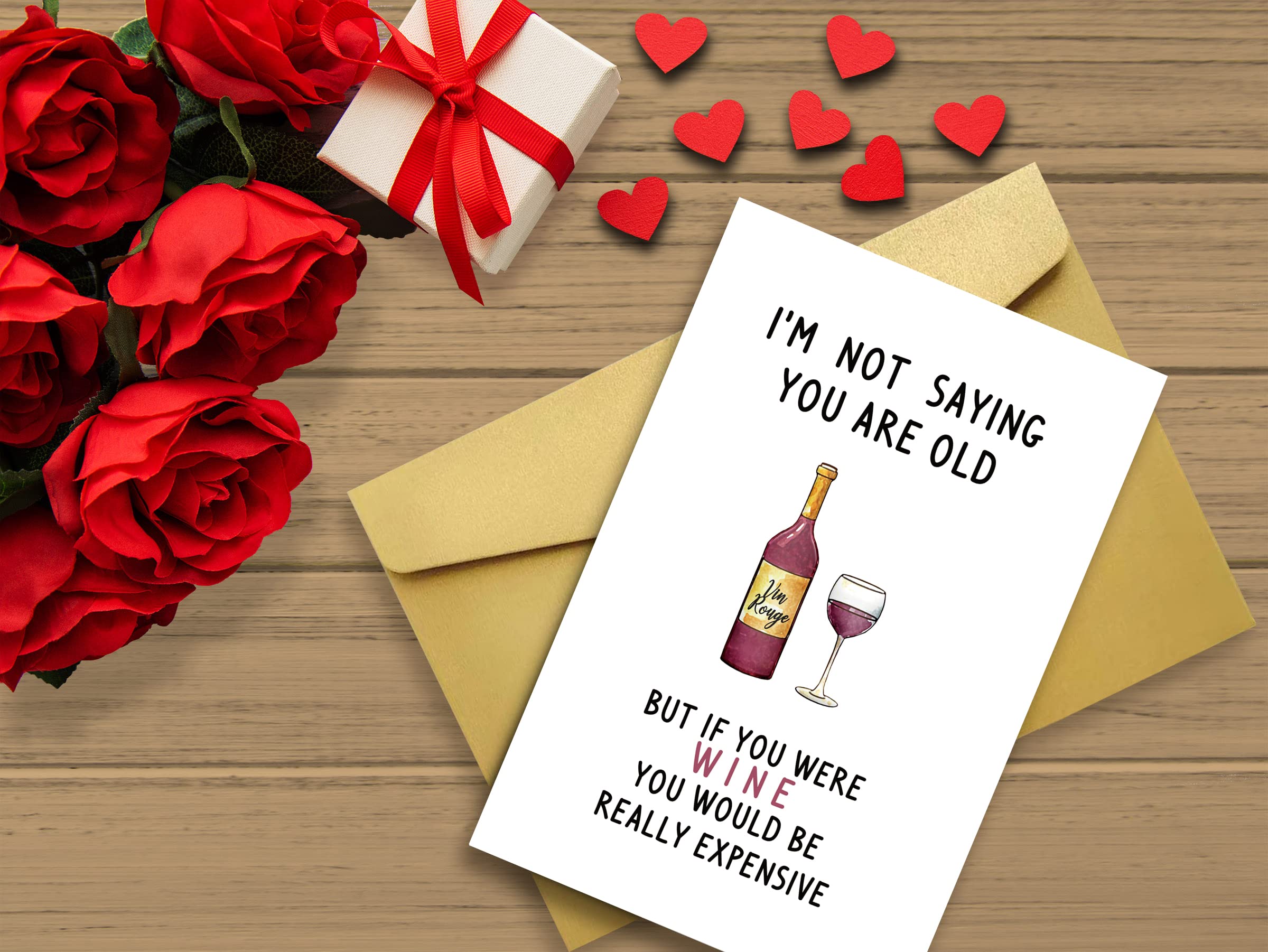 Funny Wine Birthday Cards for Men & Women - 30th 40th 50th 60th 70th Birthday Gifts for Husband Wife Boyfriend - Humorous Greeting Cards for Brother Sister Grandma Grandpa with Stickers & Envelopes - Perfect for Wine Lovers' Celebrations & Party Favors