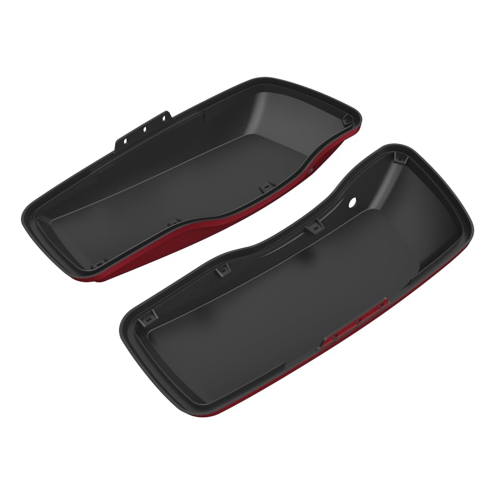Harley Touring Street Glide Hard Saddlebags 2014-2021 - Moto Onfire Regular Lids Extended Bags (Velocity Red Sunglo) | Waterproof Motorcycle Storage for Long Rides & Road Trips