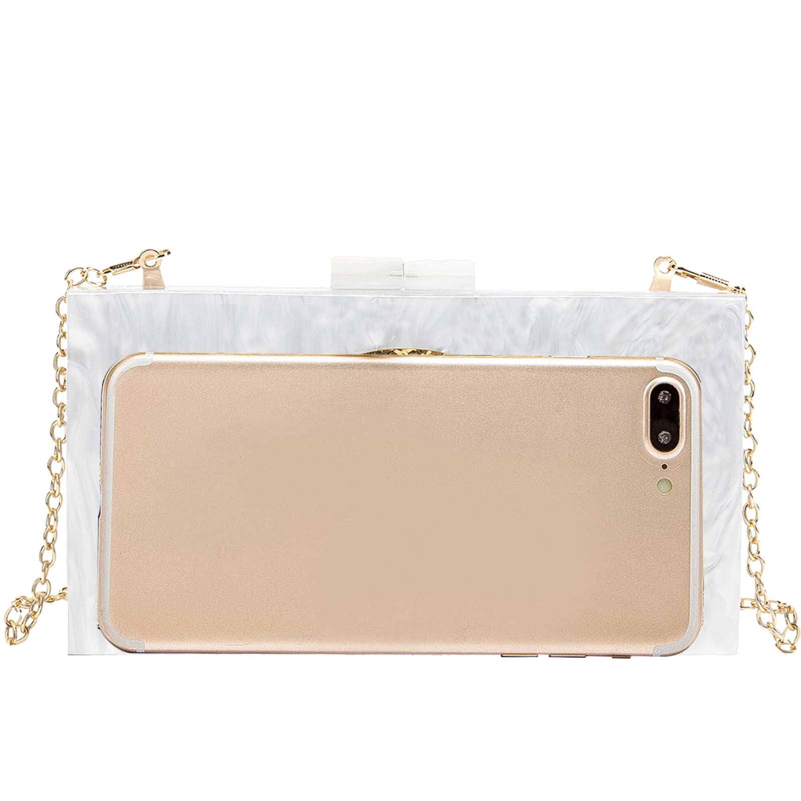LETODE Women's Evil Eye Acrylic Clutch Purse - Glitter Evening Bag with Chain, Shoulder & Crossbody Strap - Perfect for Parties, Weddings & Night Out