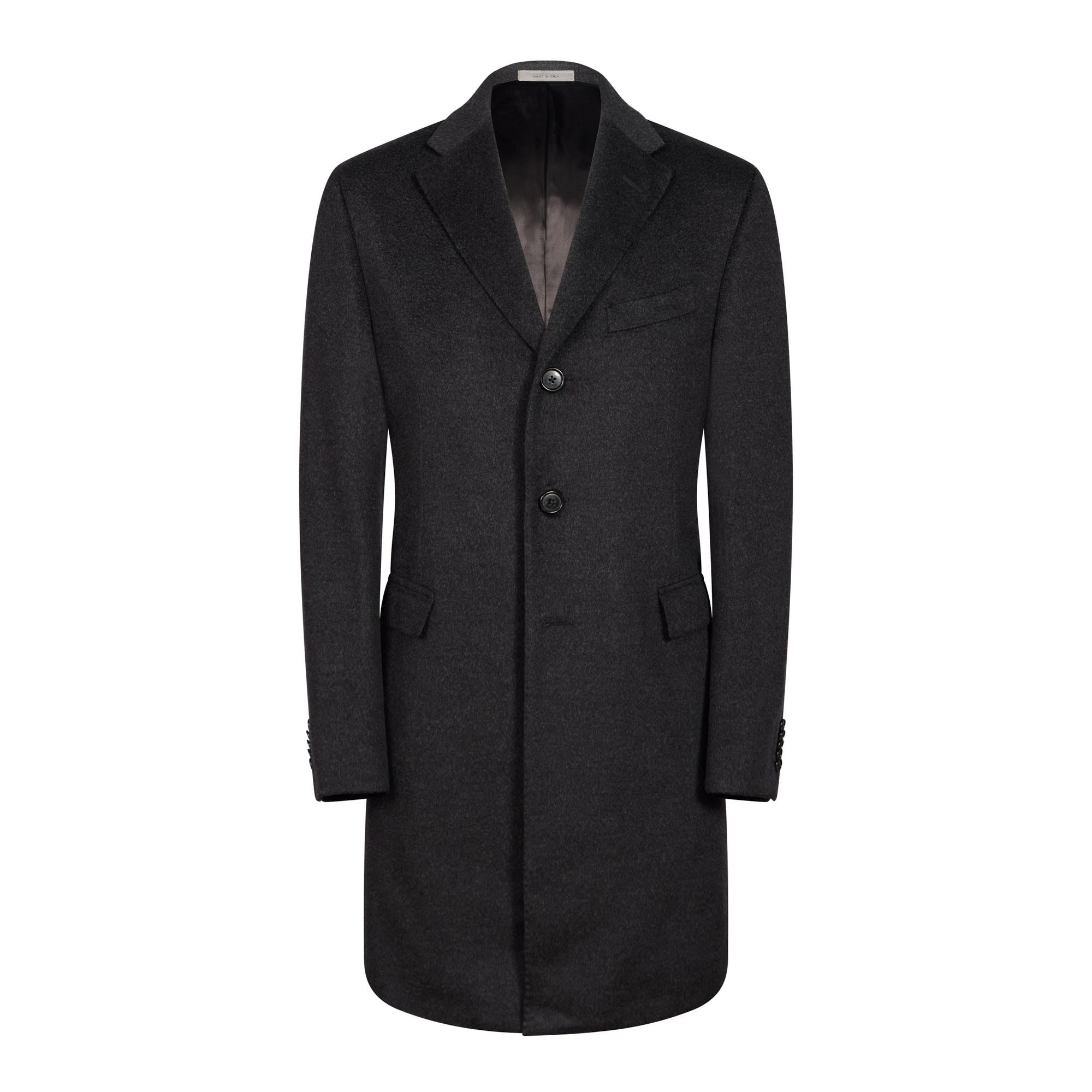 Premium CORNELIANI Men's Wool Top Coat in Charcoal - Classic Winter Overcoat for Business & Formal Occasions