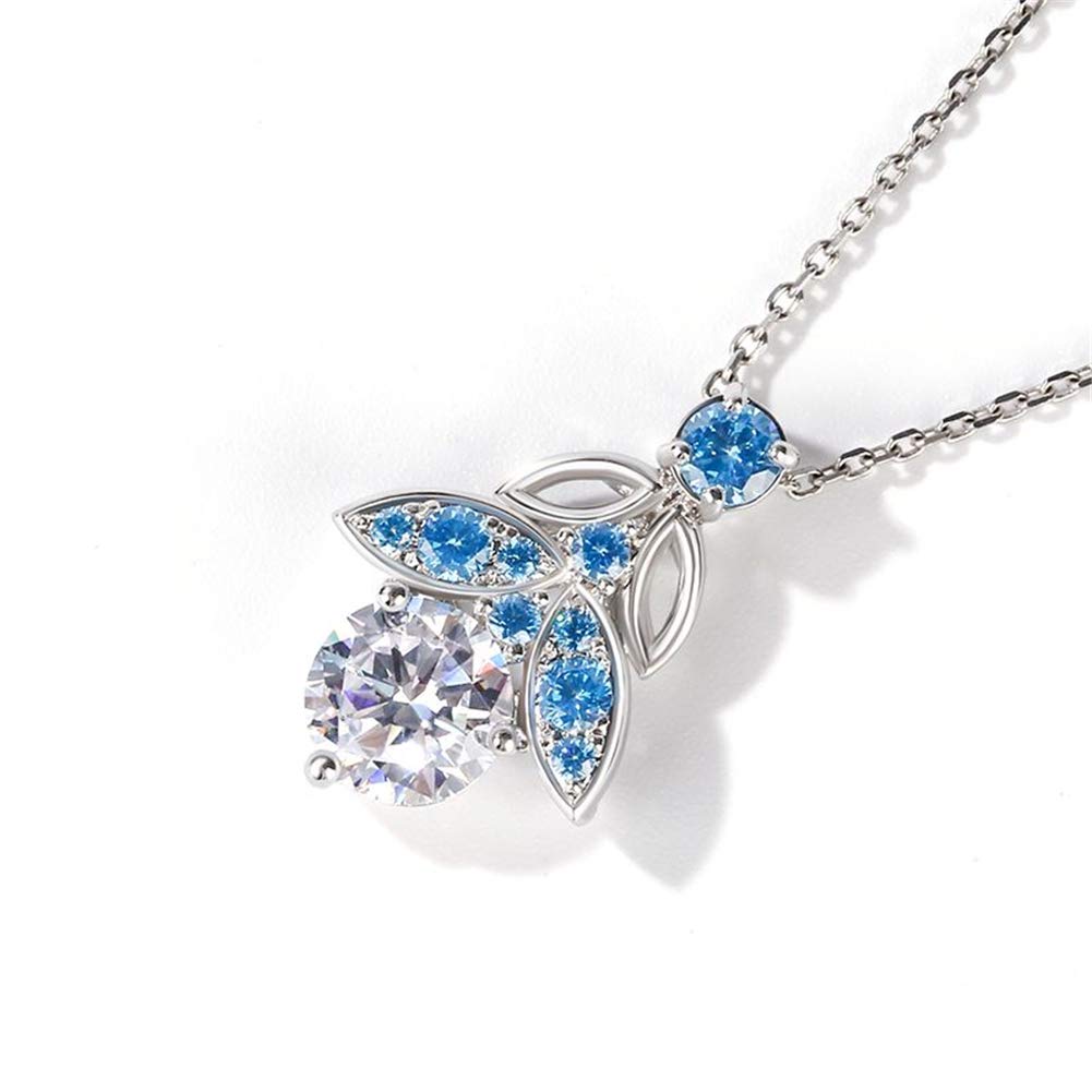 Jeulia Butterfly Round Cut Sterling Silver Necklace for Women - Elegant Valentine's Day, Engagement & Party Jewelry Gift Set with Jewelry Box - Perfect for Anniversaries, Romantic Dates & Special Occasions