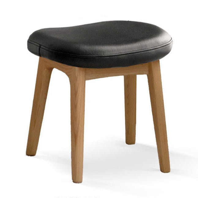 17.3×15.0×17.1 inch / 44×38×43.5 cm / Natural wood Color / Oak Makeup stool soft cover black