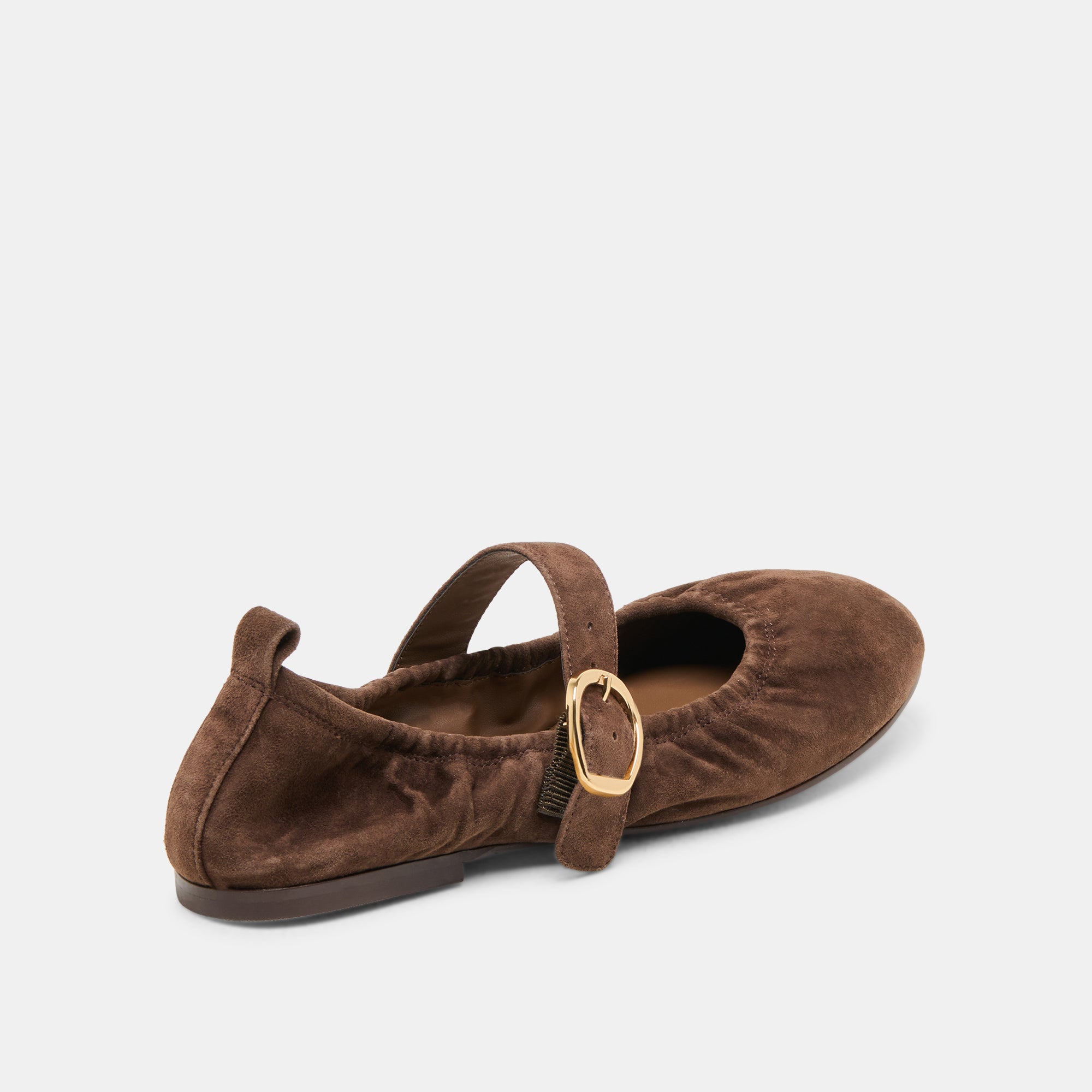 CAELY Women's DK Brown Suede Ballet Flats - Comfortable & Stylish Shoes for Work, Casual Wear & Travel