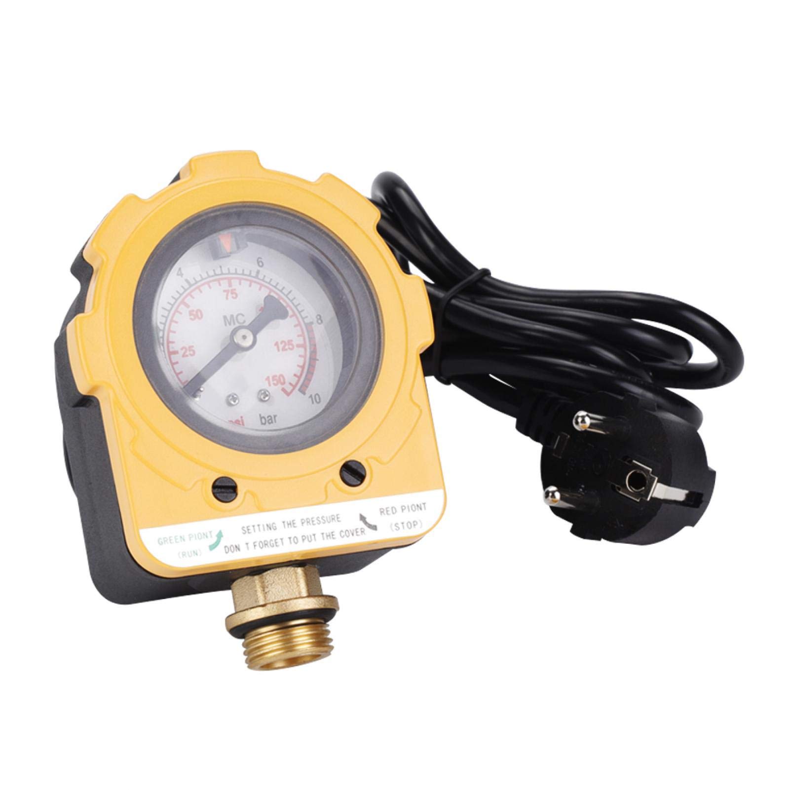220V 10Bar Automatic Water Pump Pressure Switch Controller - Submersible Pump, Self-Priming Pump & Jet Pump Pressure Control - Ideal for Home Water Systems, Irrigation & Industrial Applications