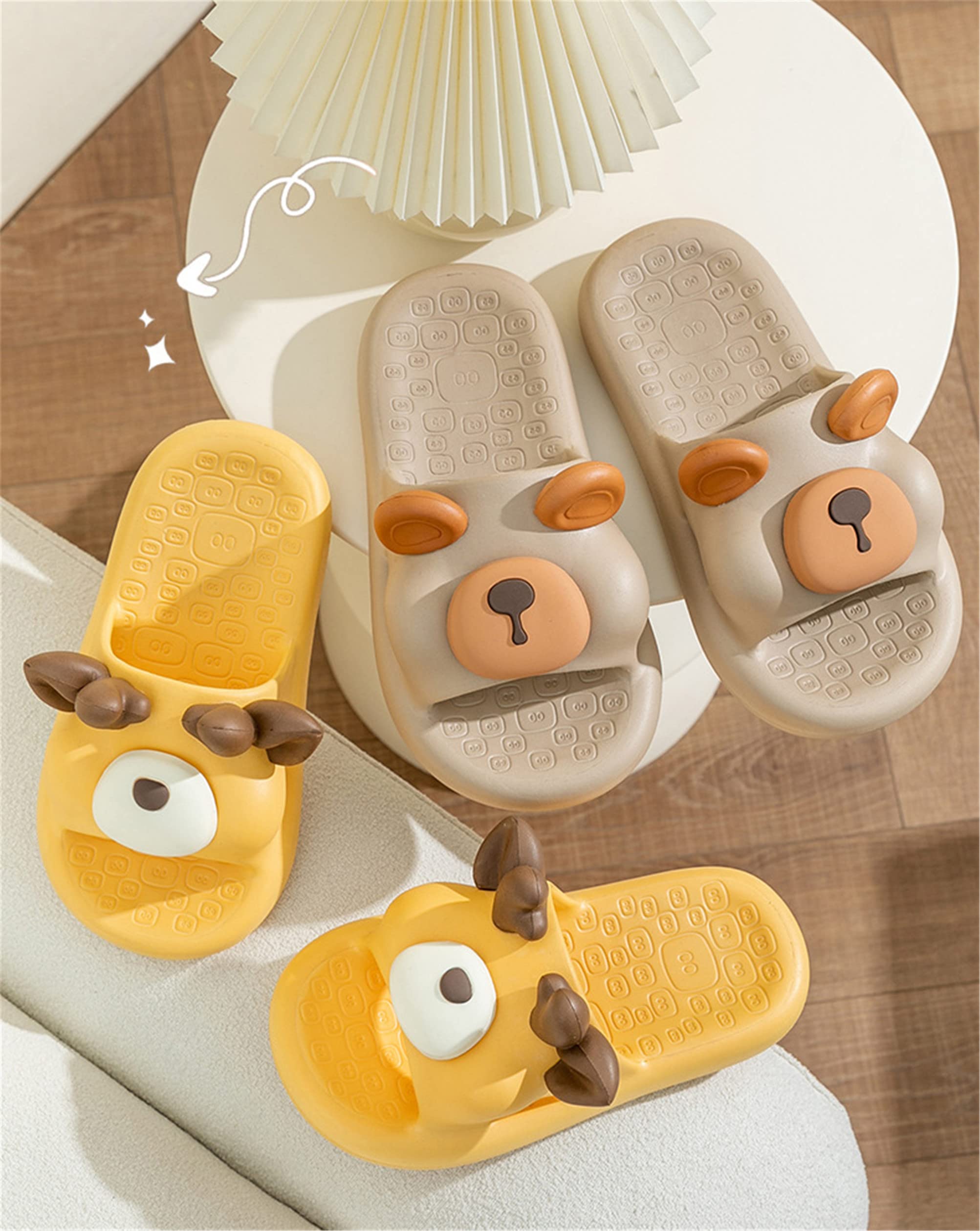 **Women's Summer Animal Pig Slippers - Indoor Non-Slip Open-Toe Sandals for Bathroom, Home, and Spa Comfort**